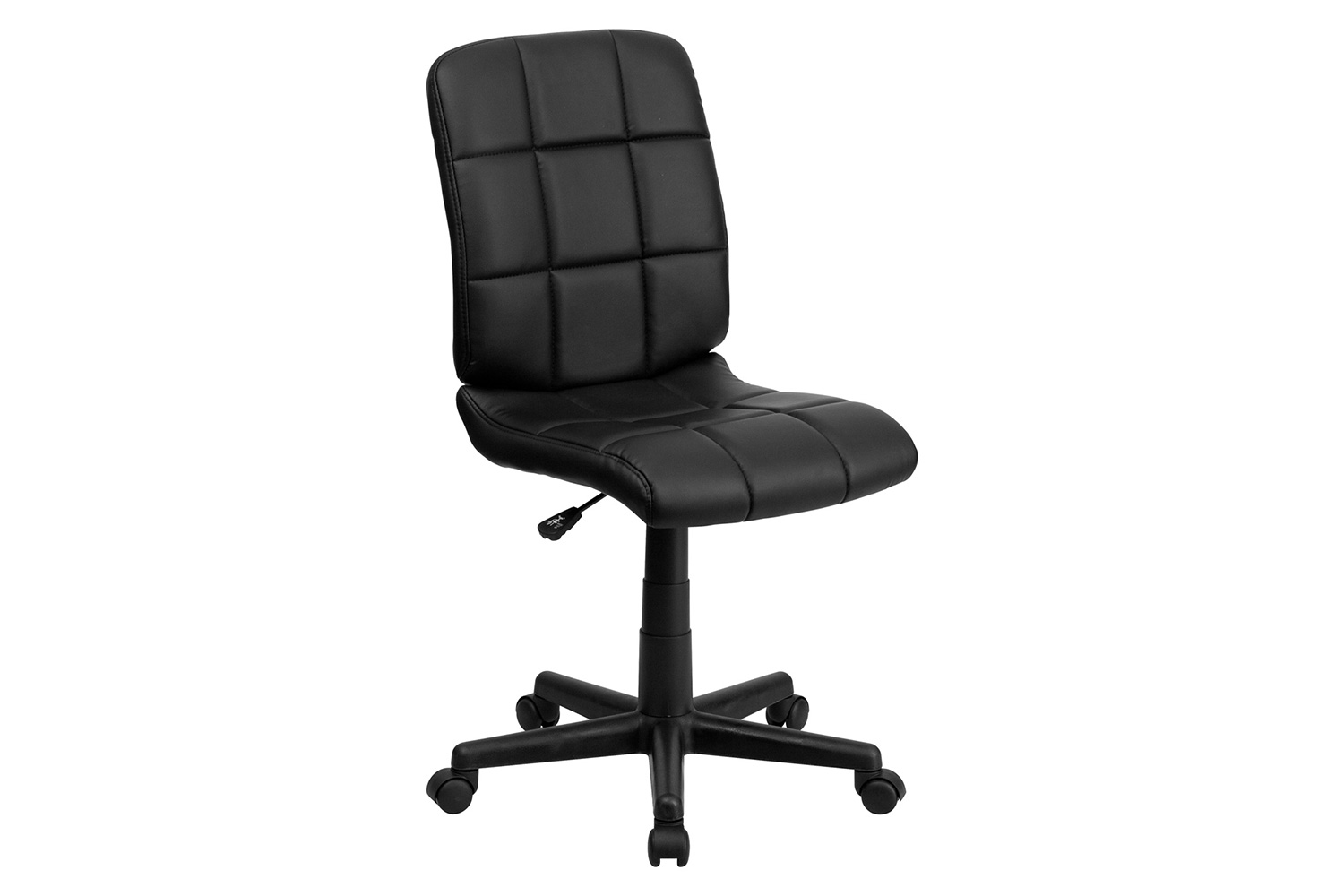 BLNK Clayton Vinyl Mid-Back Quilted Swivel Task Office Chair - Black