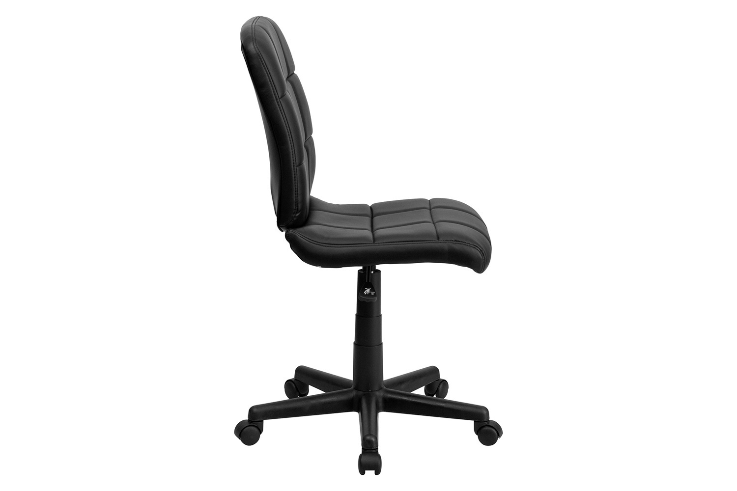 BLNK Clayton Vinyl Mid-Back Quilted Swivel Task Office Chair - Black