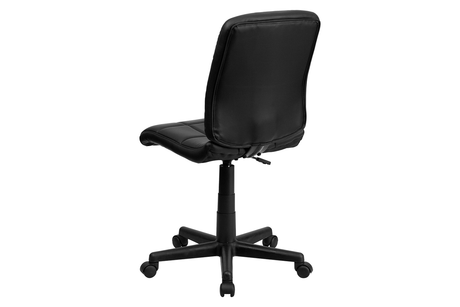 BLNK Clayton Vinyl Mid-Back Quilted Swivel Task Office Chair - Black