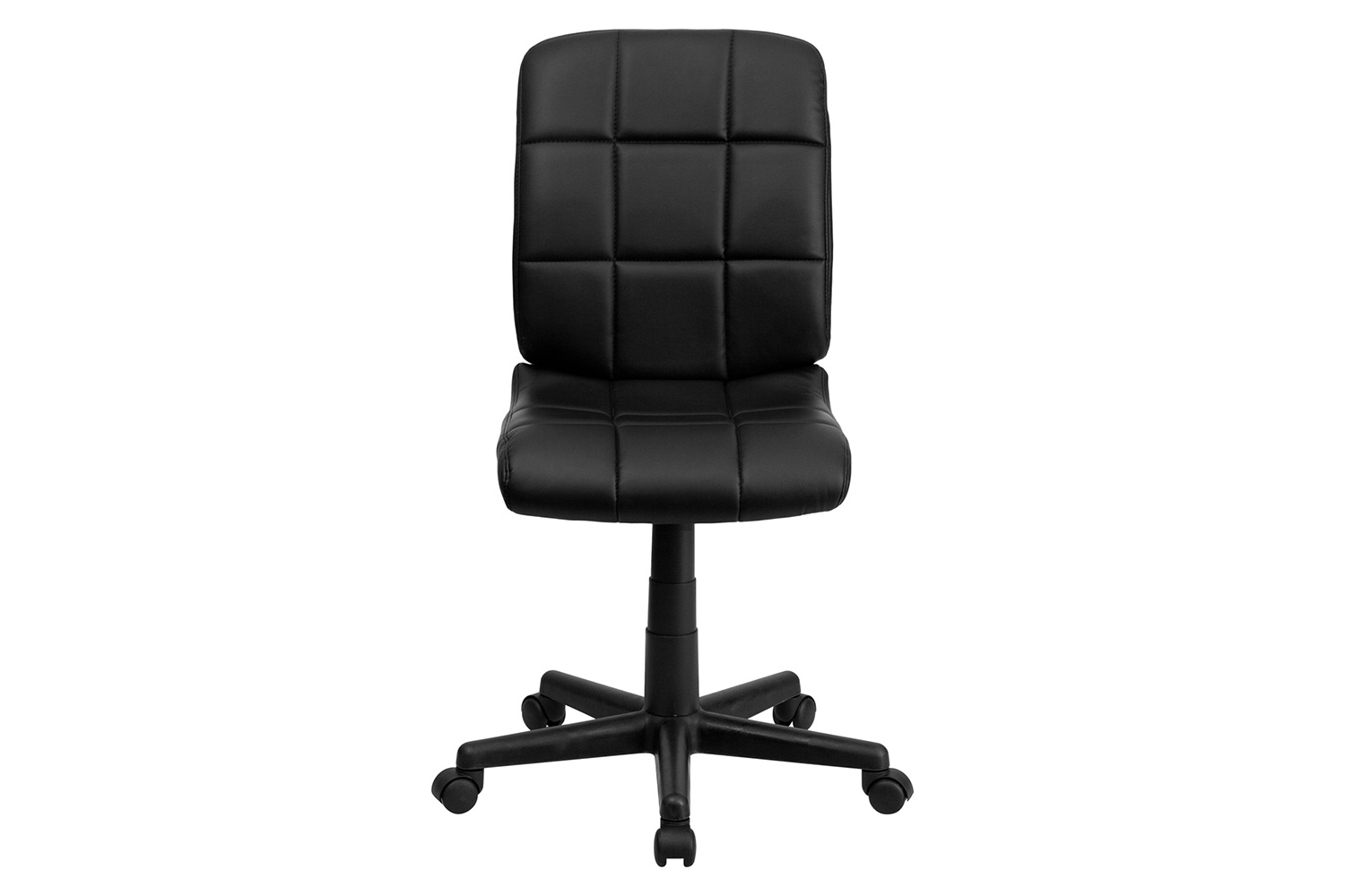 BLNK Clayton Vinyl Mid-Back Quilted Swivel Task Office Chair - Black