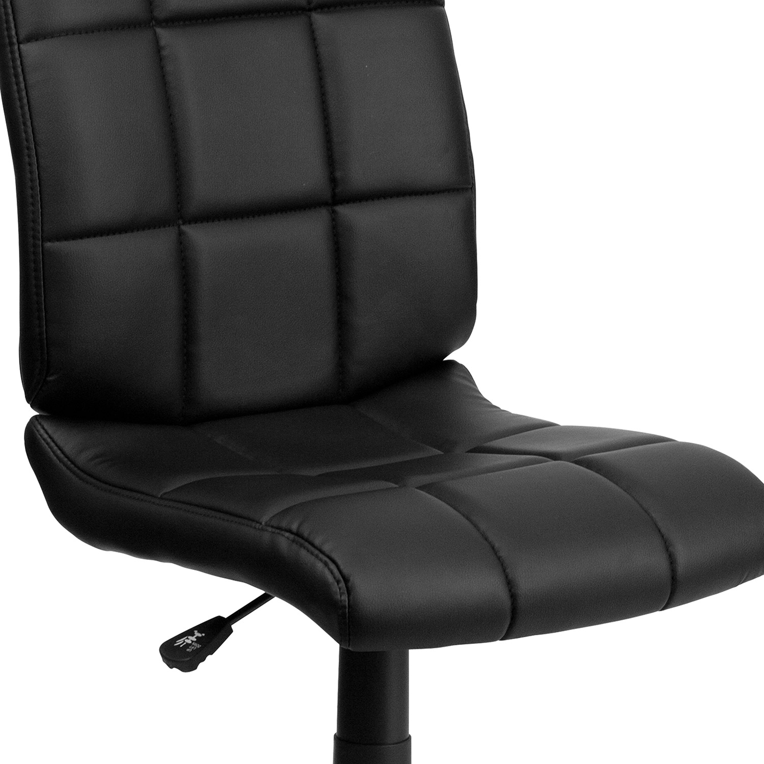 BLNK Clayton Vinyl Mid-Back Quilted Swivel Task Office Chair - Black