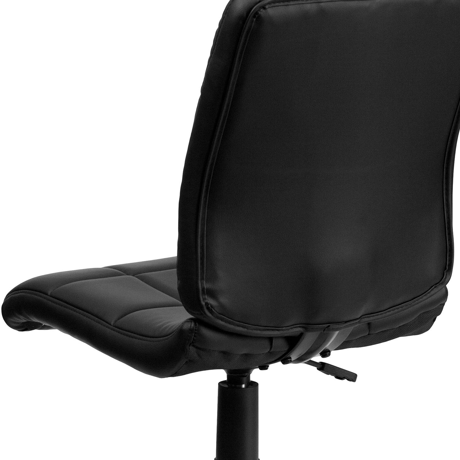 BLNK Clayton Vinyl Mid-Back Quilted Swivel Task Office Chair - Black