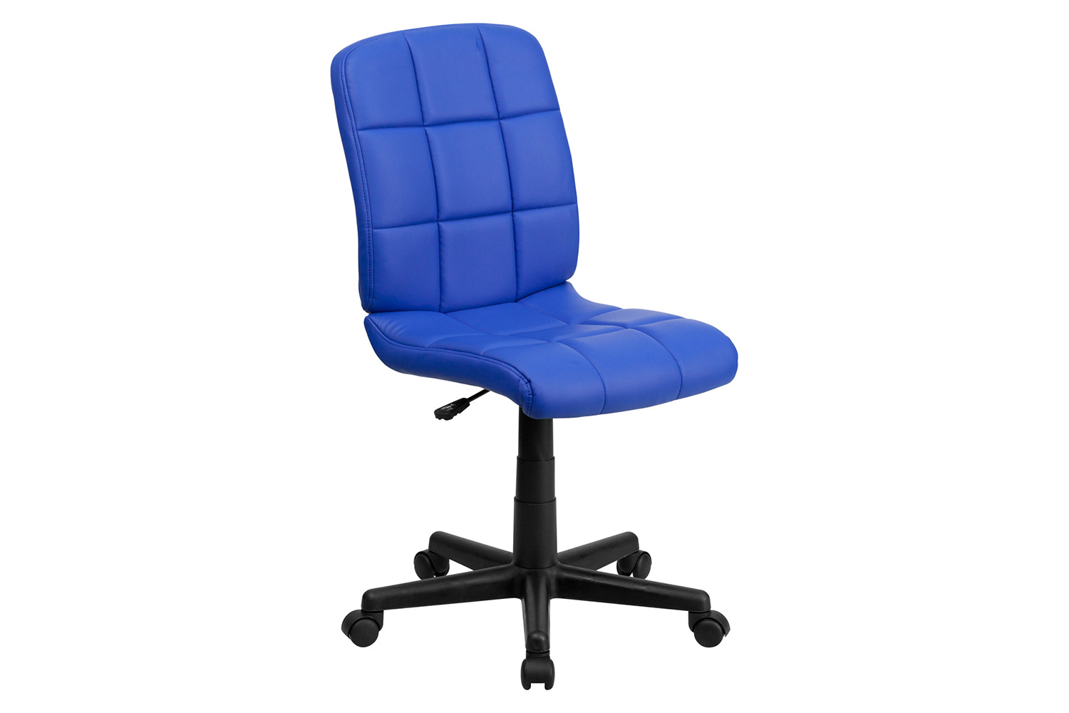 BLNK Clayton Vinyl Mid-Back Quilted Swivel Task Office Chair - Blue