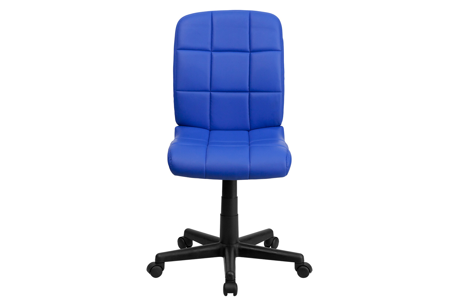 BLNK Clayton Vinyl Mid-Back Quilted Swivel Task Office Chair - Blue