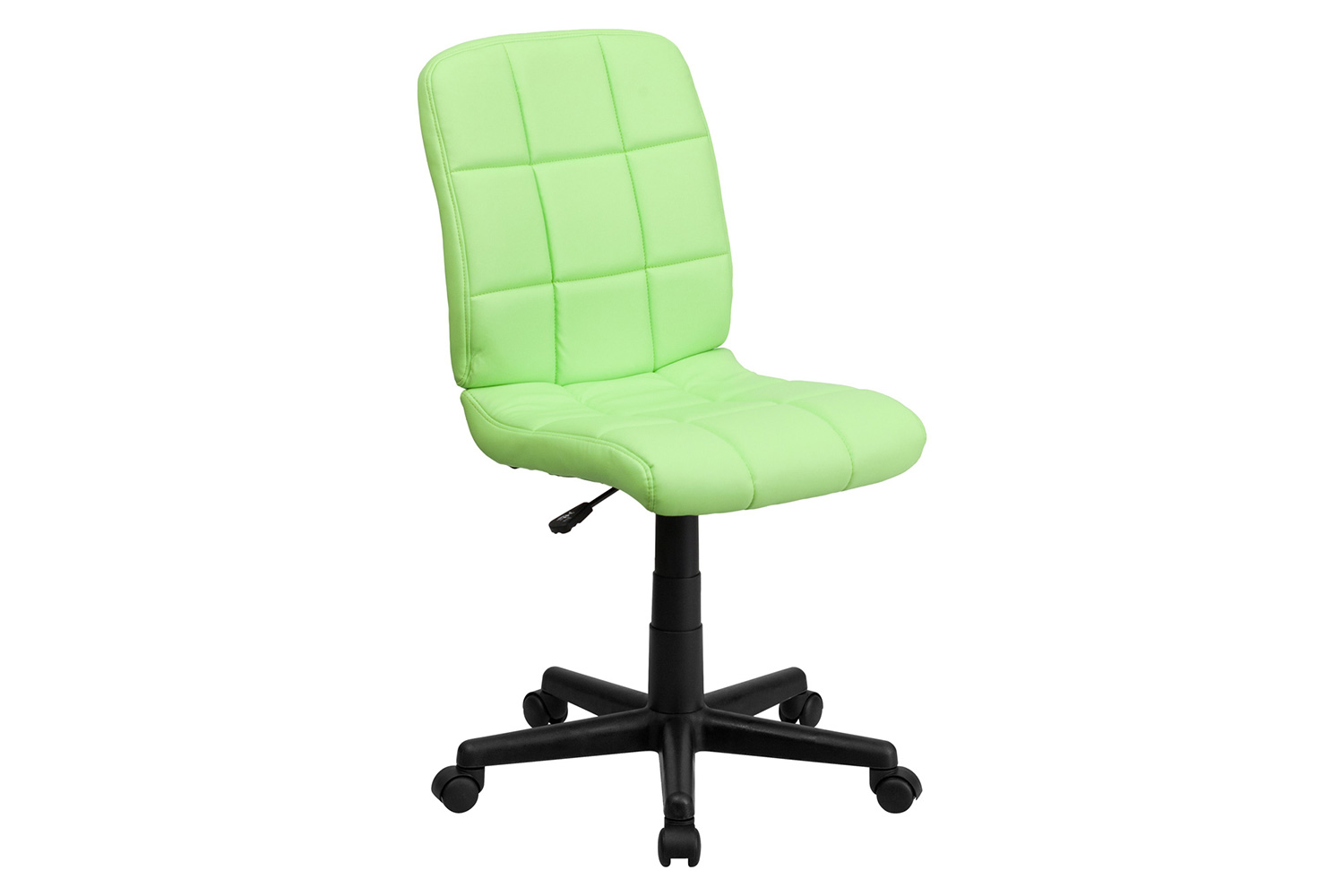 BLNK Clayton Vinyl Mid-Back Quilted Swivel Task Office Chair - Green