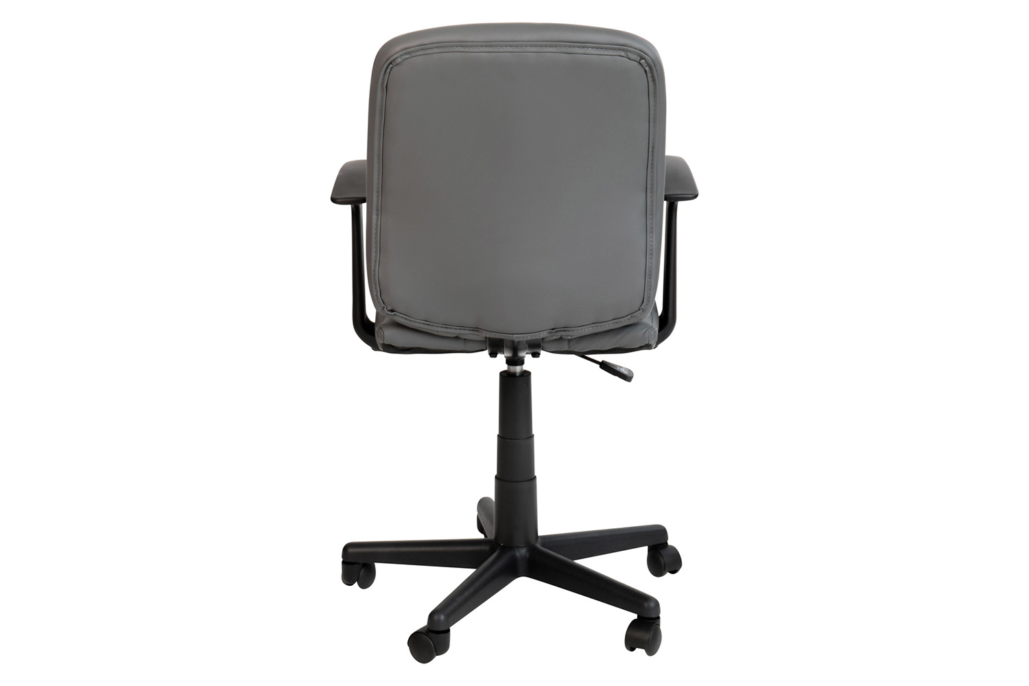 BLNK Clayton Vinyl Mid-Back Quilted Swivel Task Office Chair - Gray, with Arms