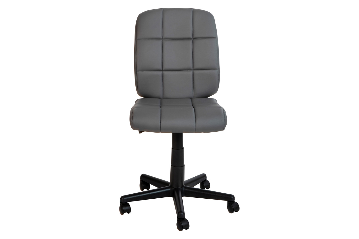 BLNK Clayton Vinyl Mid-Back Quilted Swivel Task Office Chair - Gray