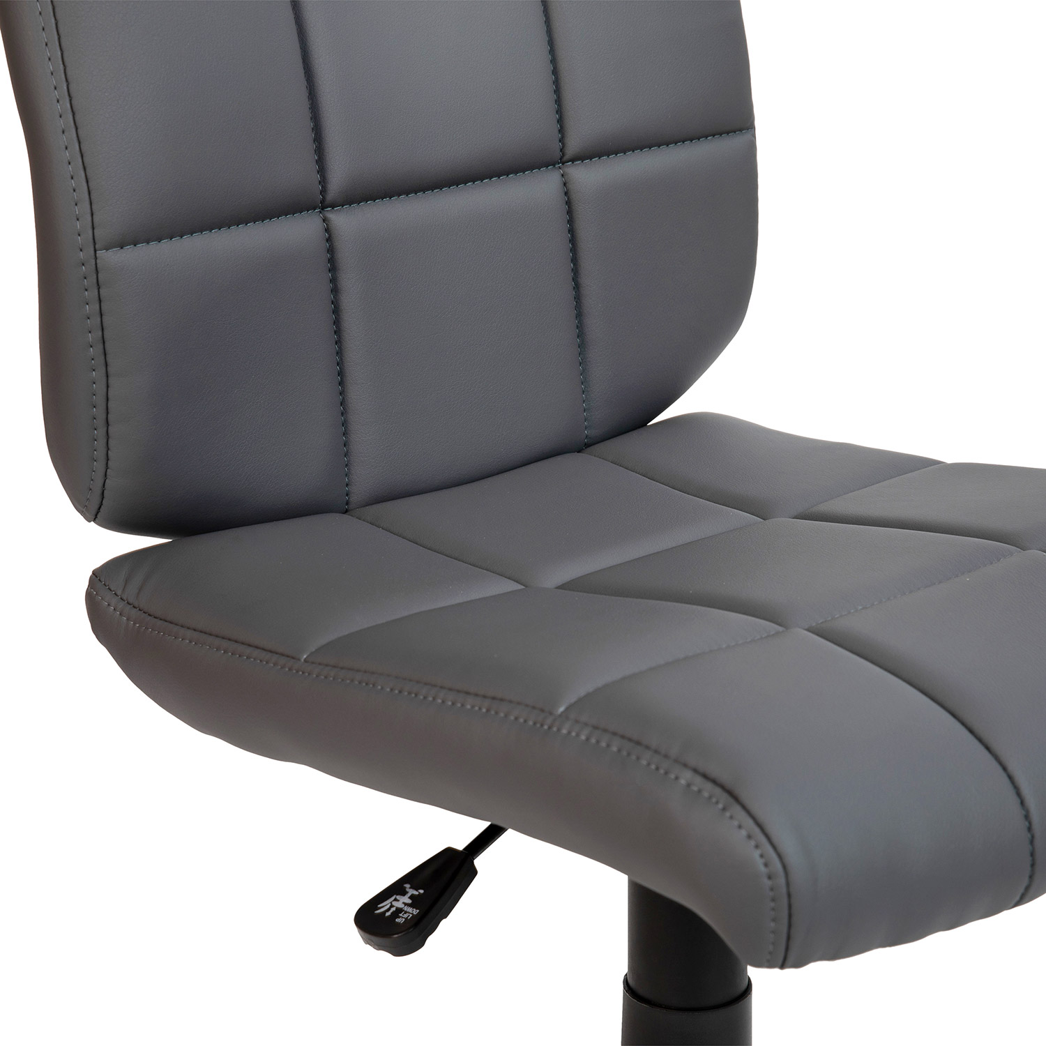 BLNK Clayton Vinyl Mid-Back Quilted Swivel Task Office Chair - Gray