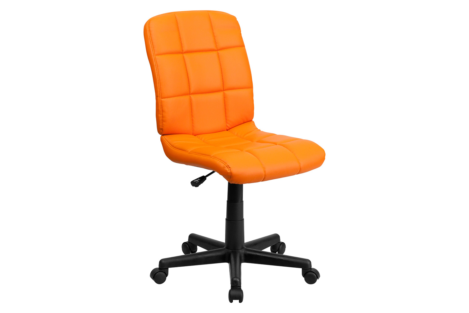 BLNK Clayton Vinyl Mid-Back Quilted Swivel Task Office Chair - Orange