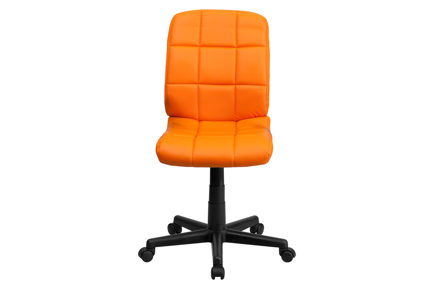 BLNK Clayton Vinyl Mid-Back Quilted Swivel Task Office Chair - Orange