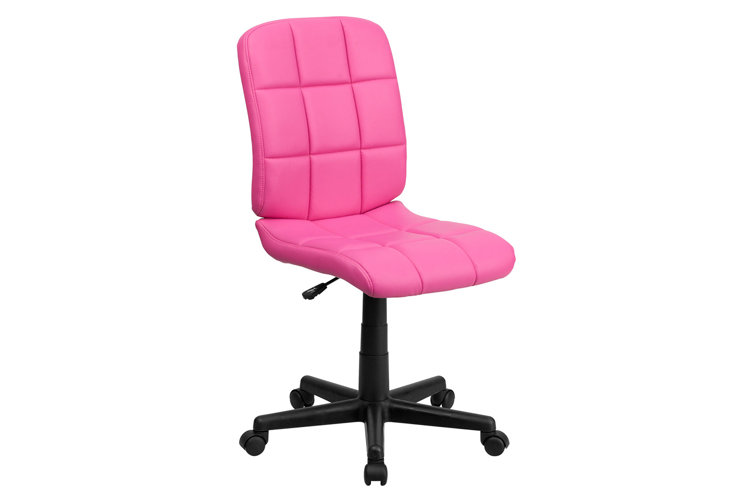 BLNK Clayton Vinyl Mid-Back Quilted Swivel Task Office Chair - Pink