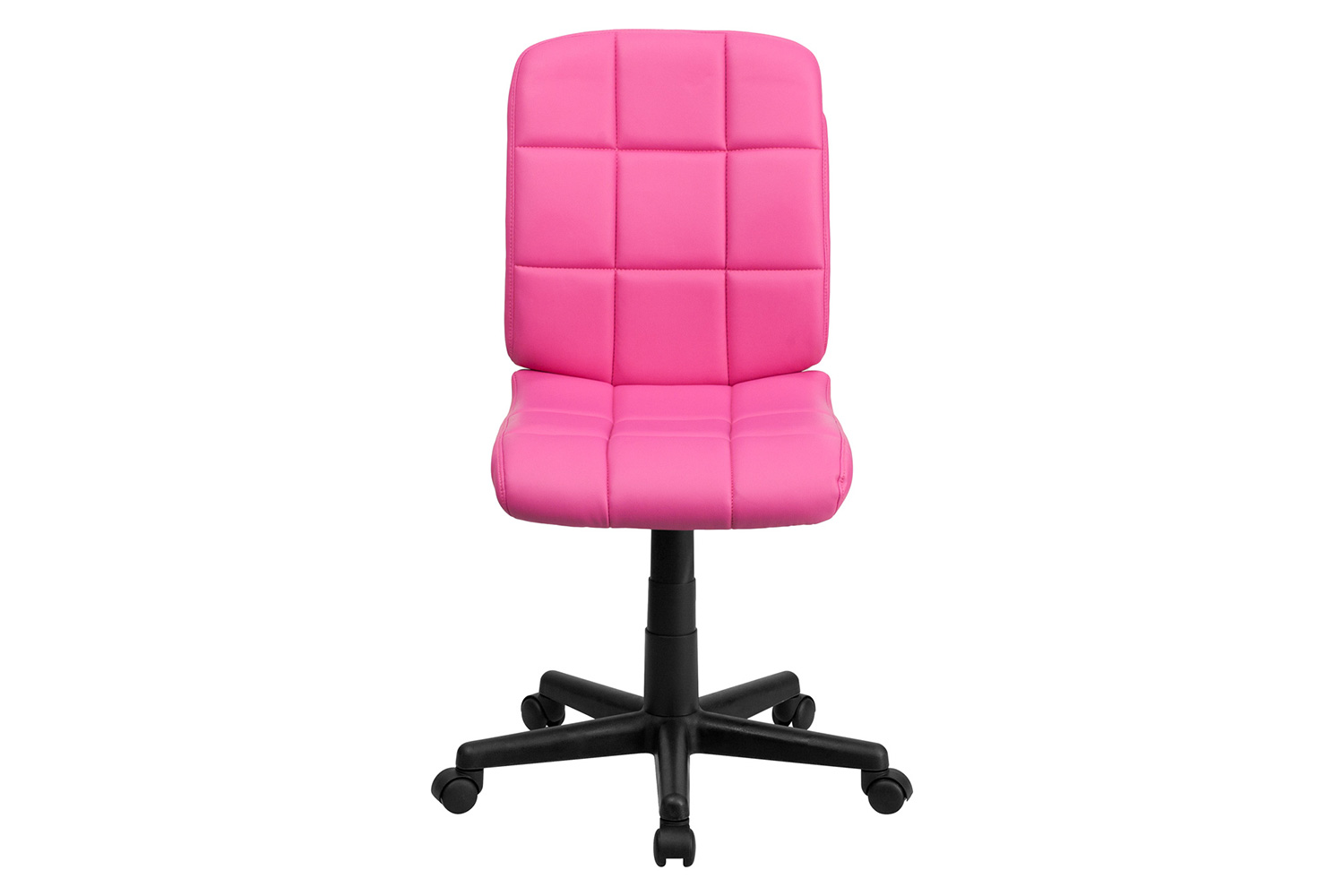 BLNK Clayton Vinyl Mid-Back Quilted Swivel Task Office Chair - Pink