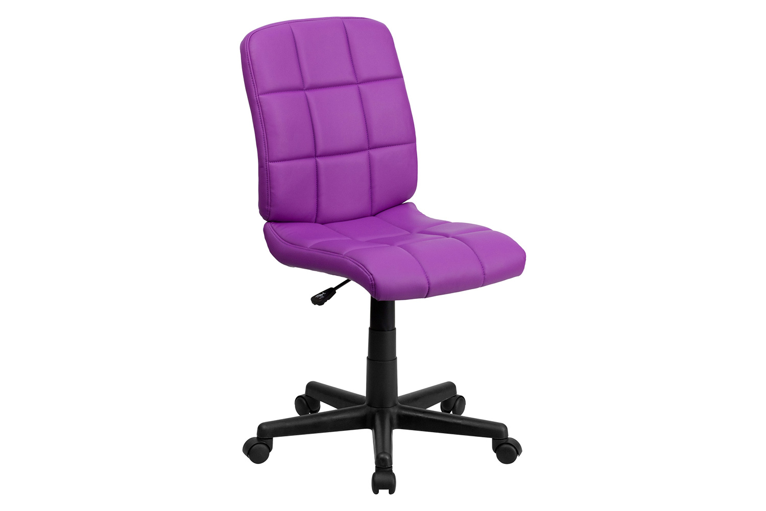 BLNK Clayton Vinyl Mid-Back Quilted Swivel Task Office Chair - Purple