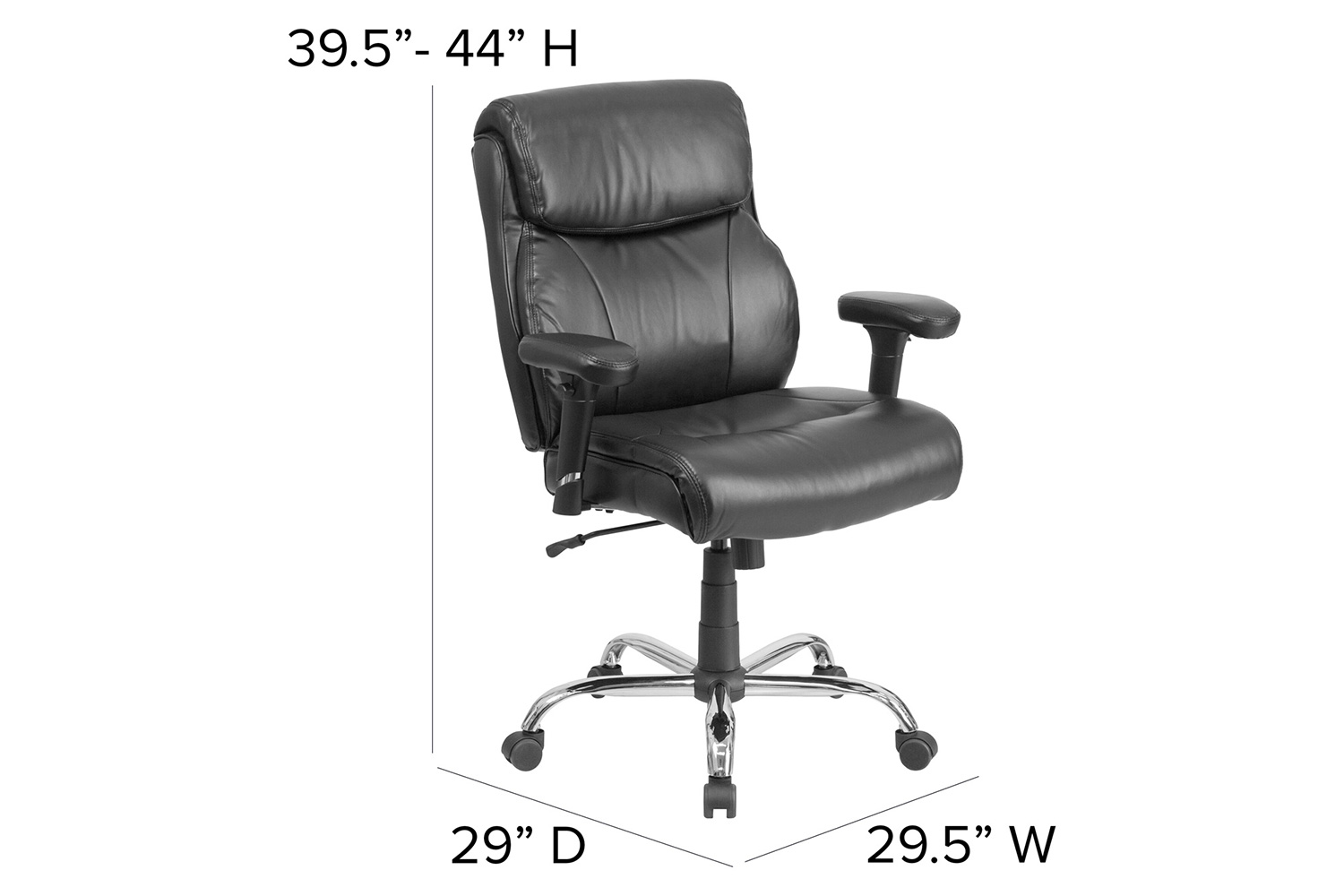 BLNK - HERCULES Series LeatherSoft Ergonomic Task Office Chair with Clean Line Stitching and Arms