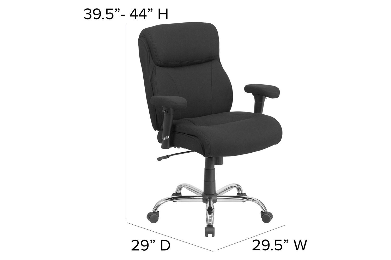 BLNK - HERCULES Series Fabric Ergonomic Task Office Chair with Line Stitching and Adjustable Arms