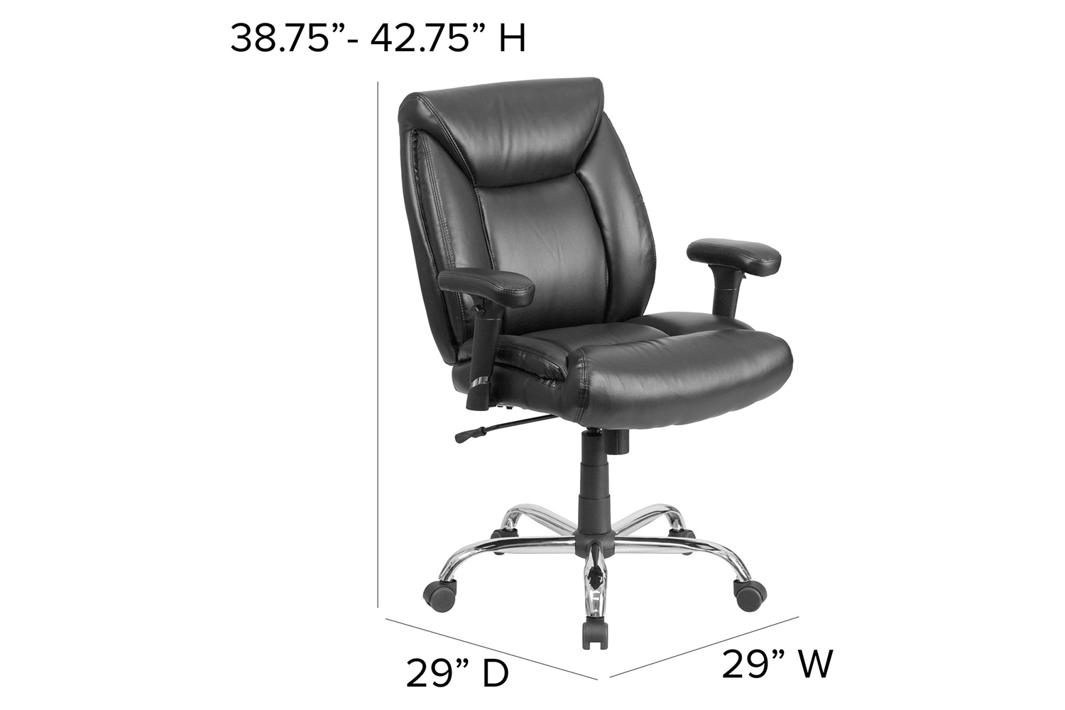 BLNK - HERCULES Series LeatherSoft Deep Tufted Ergonomic Task Office Chair with Adjustable Arms