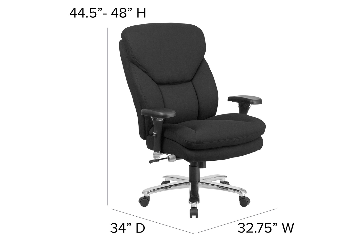 BLNK - HERCULES Series Style 1 Fabric Executive Ergonomic Office Chair with Lumbar Knob in Black