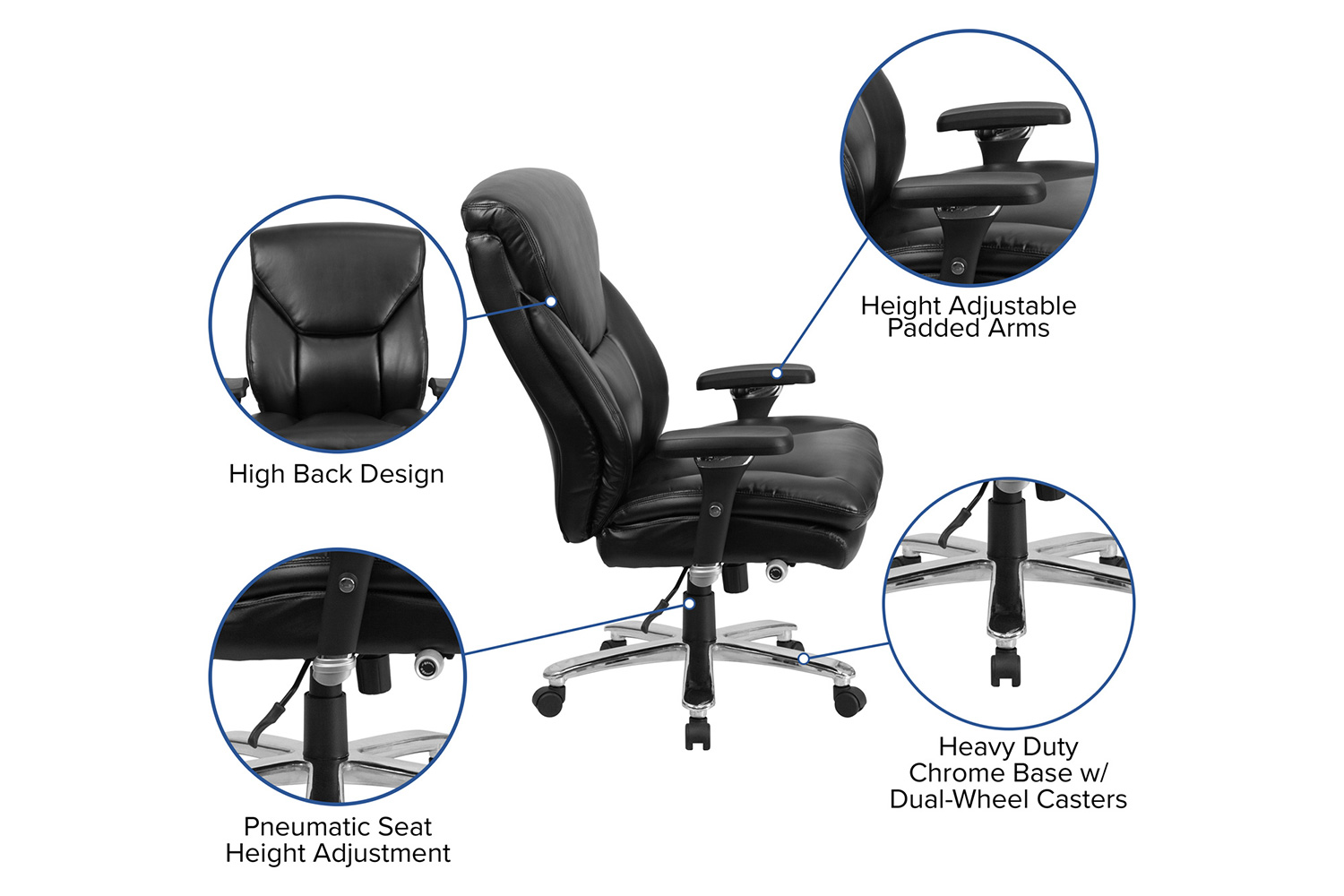 BLNK - HERCULES Series LeatherSoft Ergonomic Office Chair with Lumbar Knob