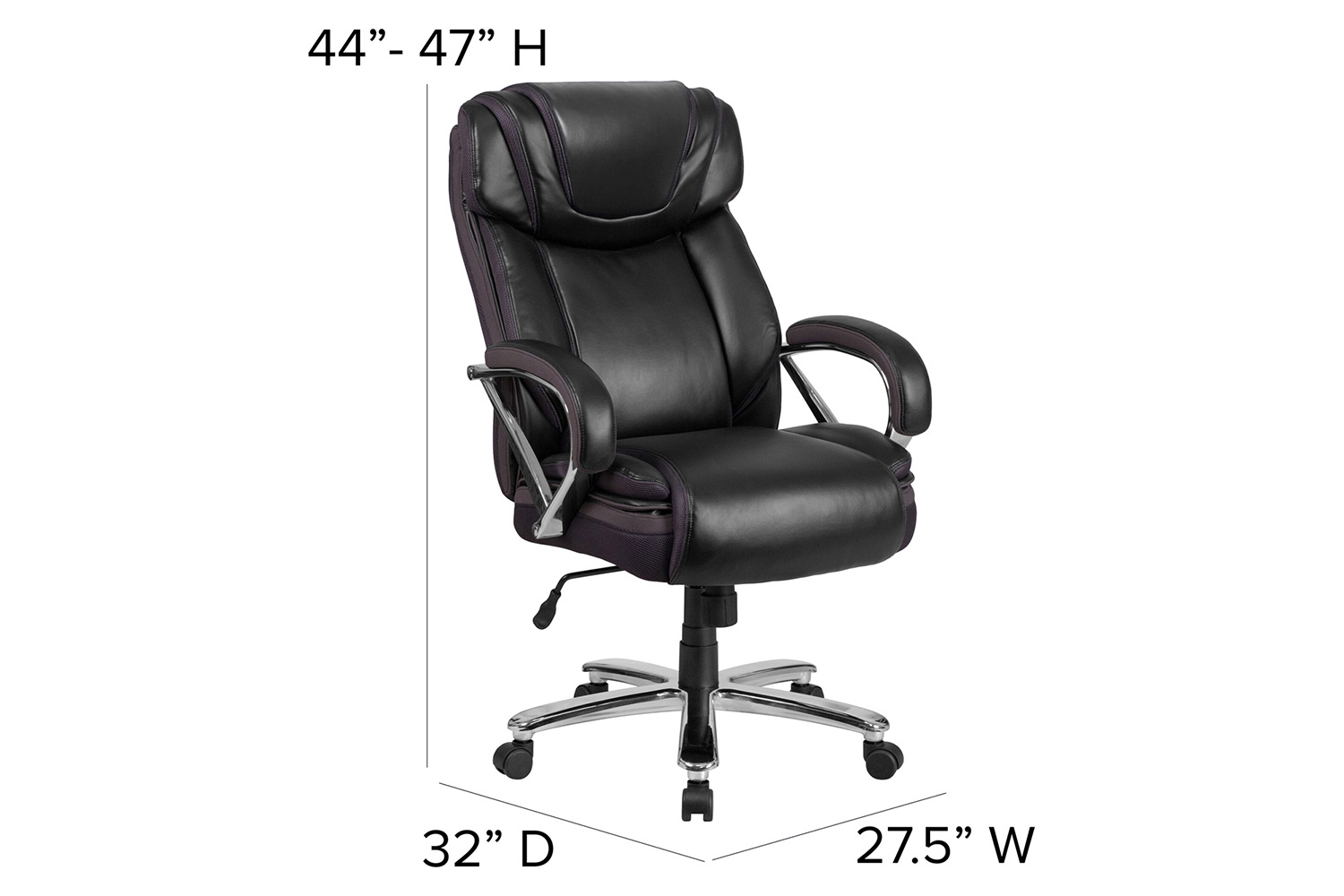 BLNK HERCULES Series LeatherSoft Executive Swivel Ergonomic Office Chair with Extra Wide Seat - Black