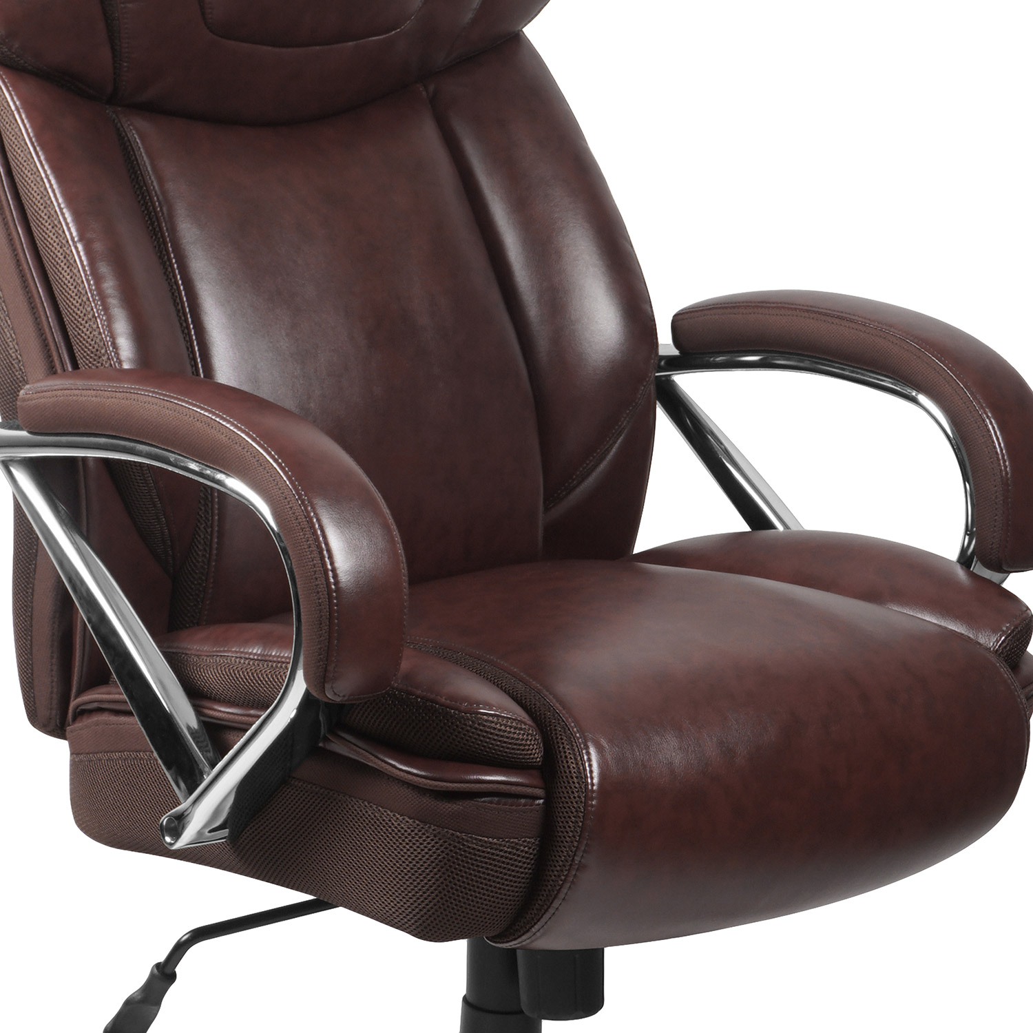 BLNK HERCULES Series LeatherSoft Executive Swivel Ergonomic Office Chair with Extra Wide Seat - Brown