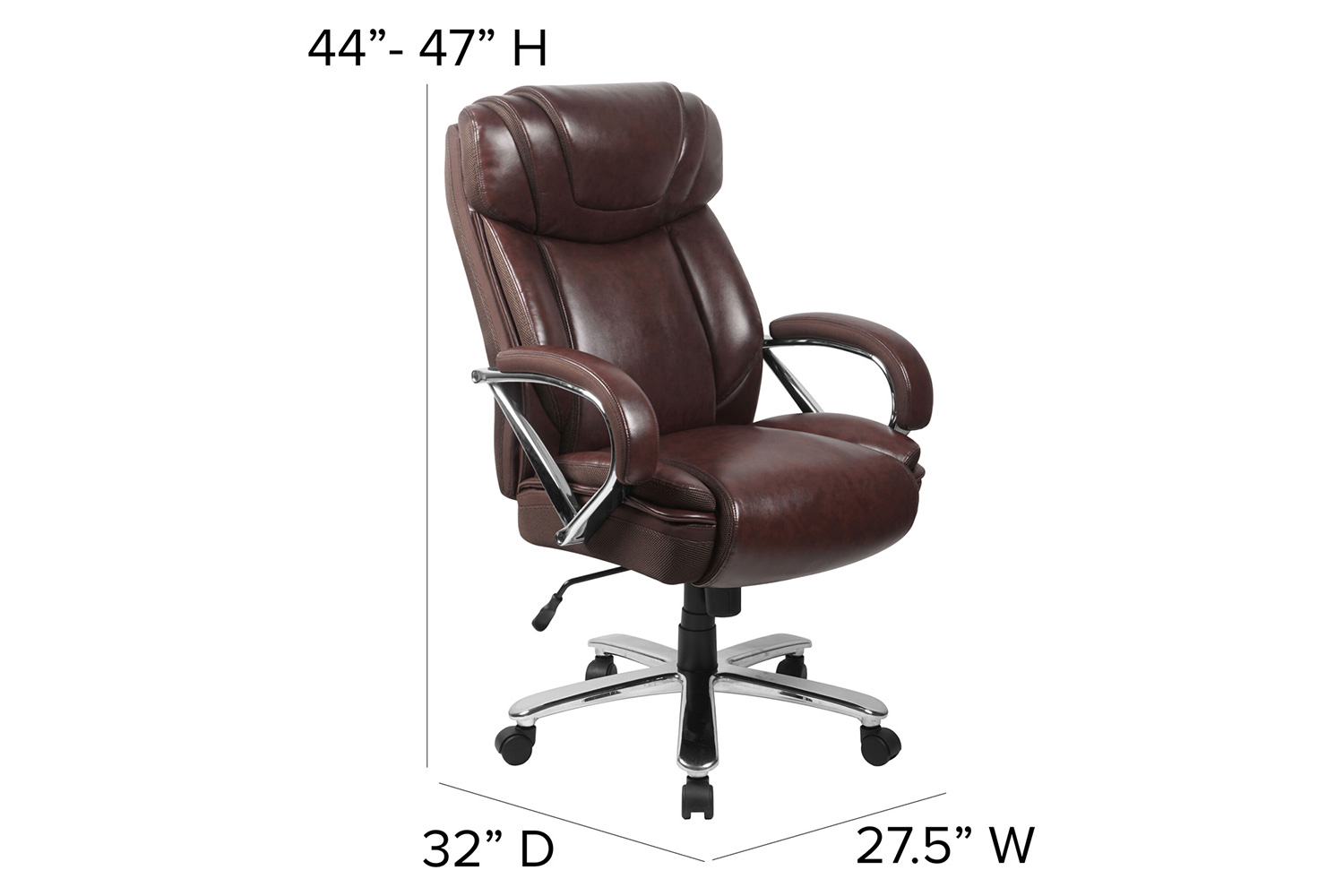 BLNK HERCULES Series LeatherSoft Executive Swivel Ergonomic Office Chair with Extra Wide Seat - Brown