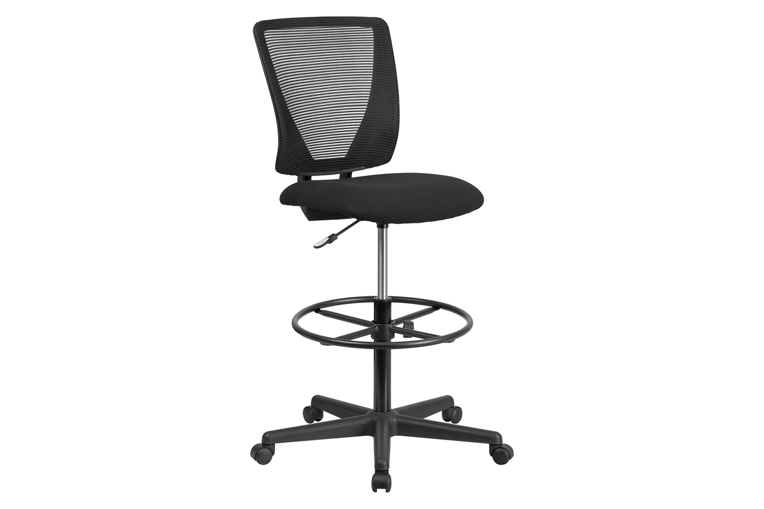 BLNK Harper Ergonomic Fabric Mid-Back Mesh Drafting Chair with Seat and Adjustable Foot Ring