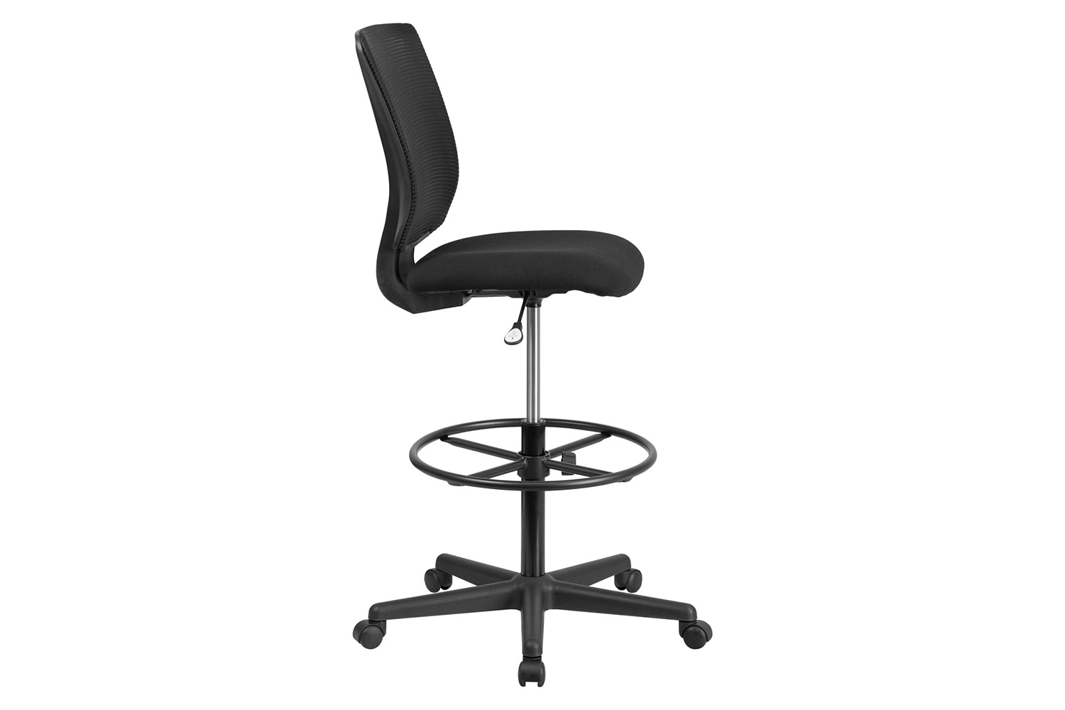 BLNK Harper Ergonomic Fabric Mid-Back Mesh Drafting Chair with Seat and Adjustable Foot Ring