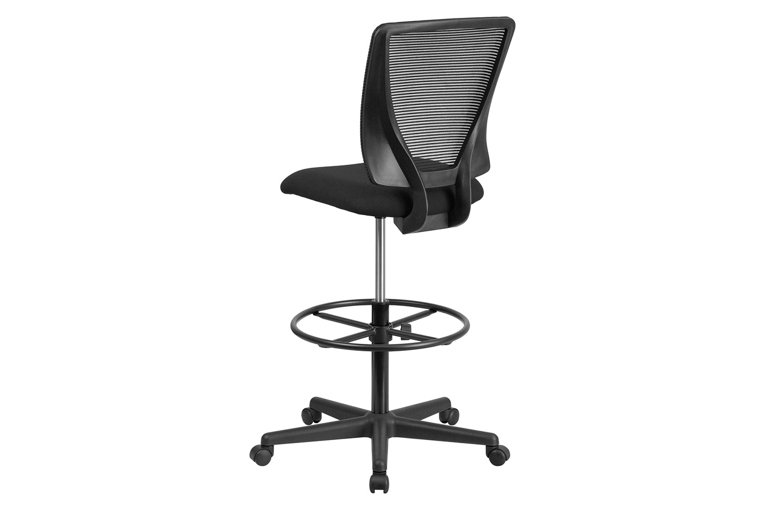 BLNK Harper Ergonomic Fabric Mid-Back Mesh Drafting Chair with Seat and Adjustable Foot Ring