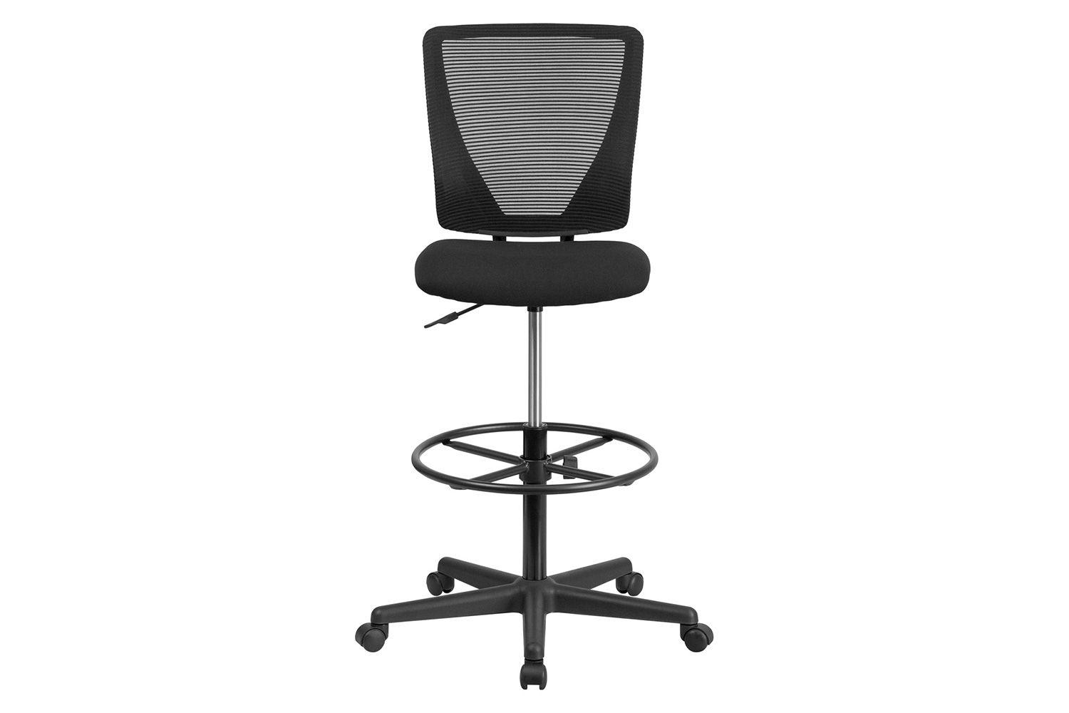 BLNK Harper Ergonomic Fabric Mid-Back Mesh Drafting Chair with Seat and Adjustable Foot Ring