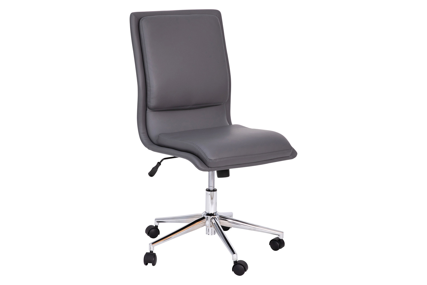 BLNK Madigan Mid-Back Armless Swivel Task Office Chair with and Adjustable Chrome Base - Gray