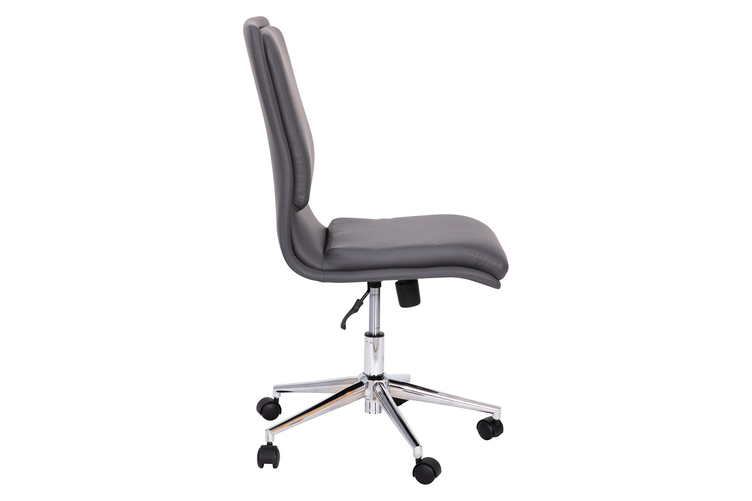 BLNK Madigan Mid-Back Armless Swivel Task Office Chair with and Adjustable Chrome Base - Gray