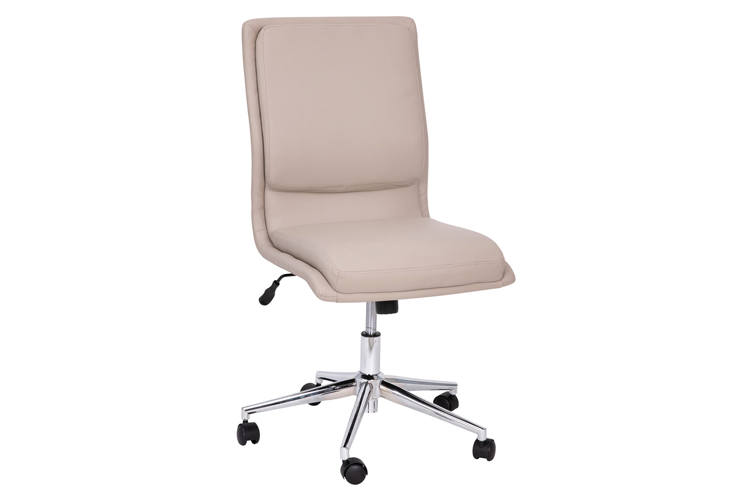 BLNK Madigan Mid-Back Armless Swivel Task Office Chair with and Adjustable Chrome Base - Taupe