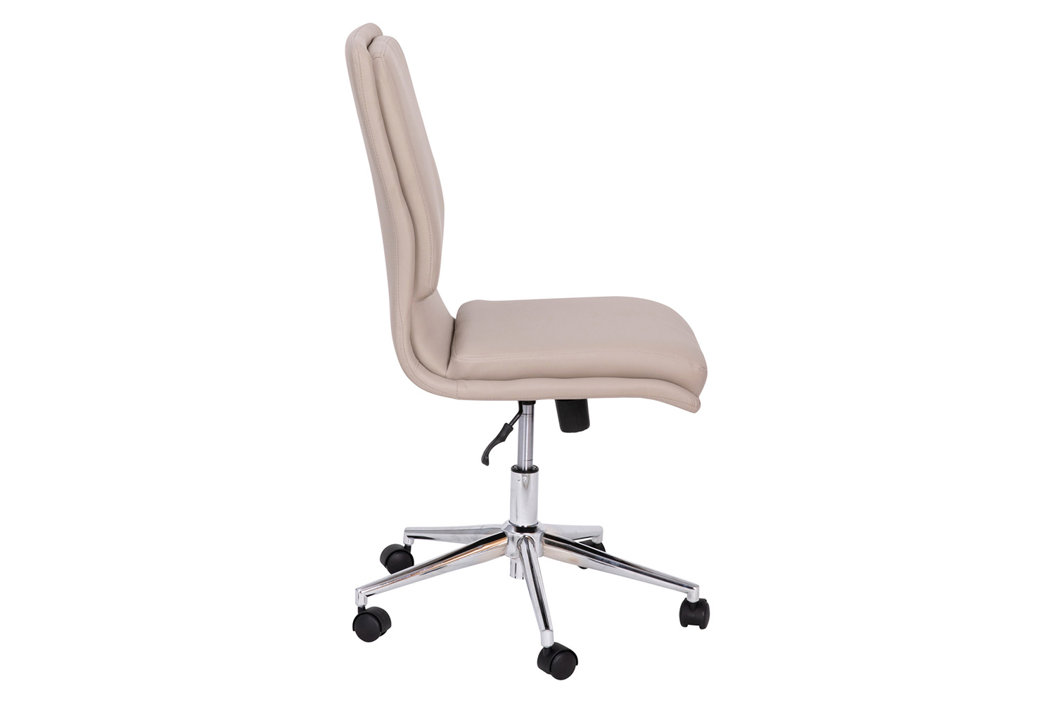 BLNK Madigan Mid-Back Armless Swivel Task Office Chair with and Adjustable Chrome Base - Taupe