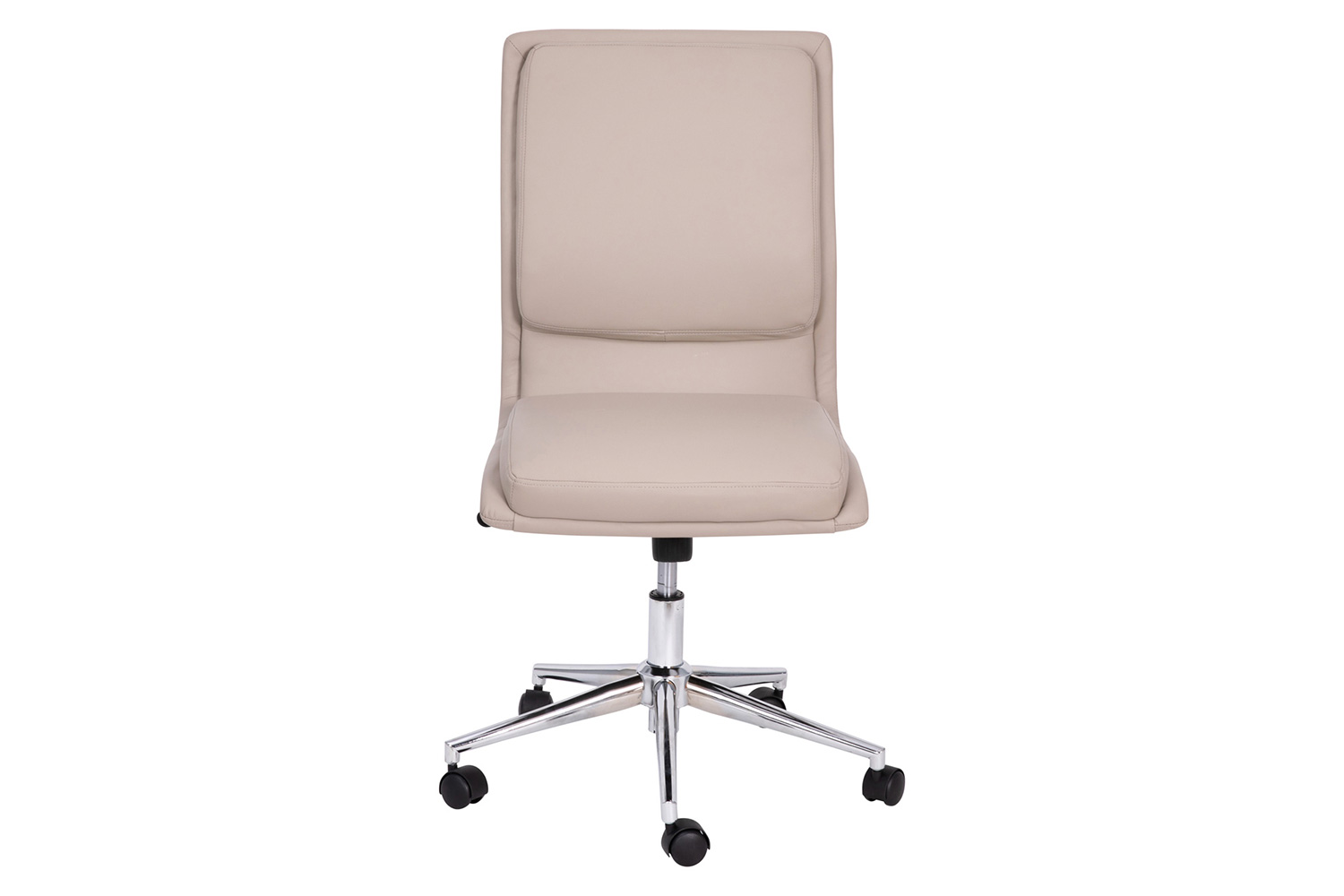 BLNK Madigan Mid-Back Armless Swivel Task Office Chair with and Adjustable Chrome Base - Taupe