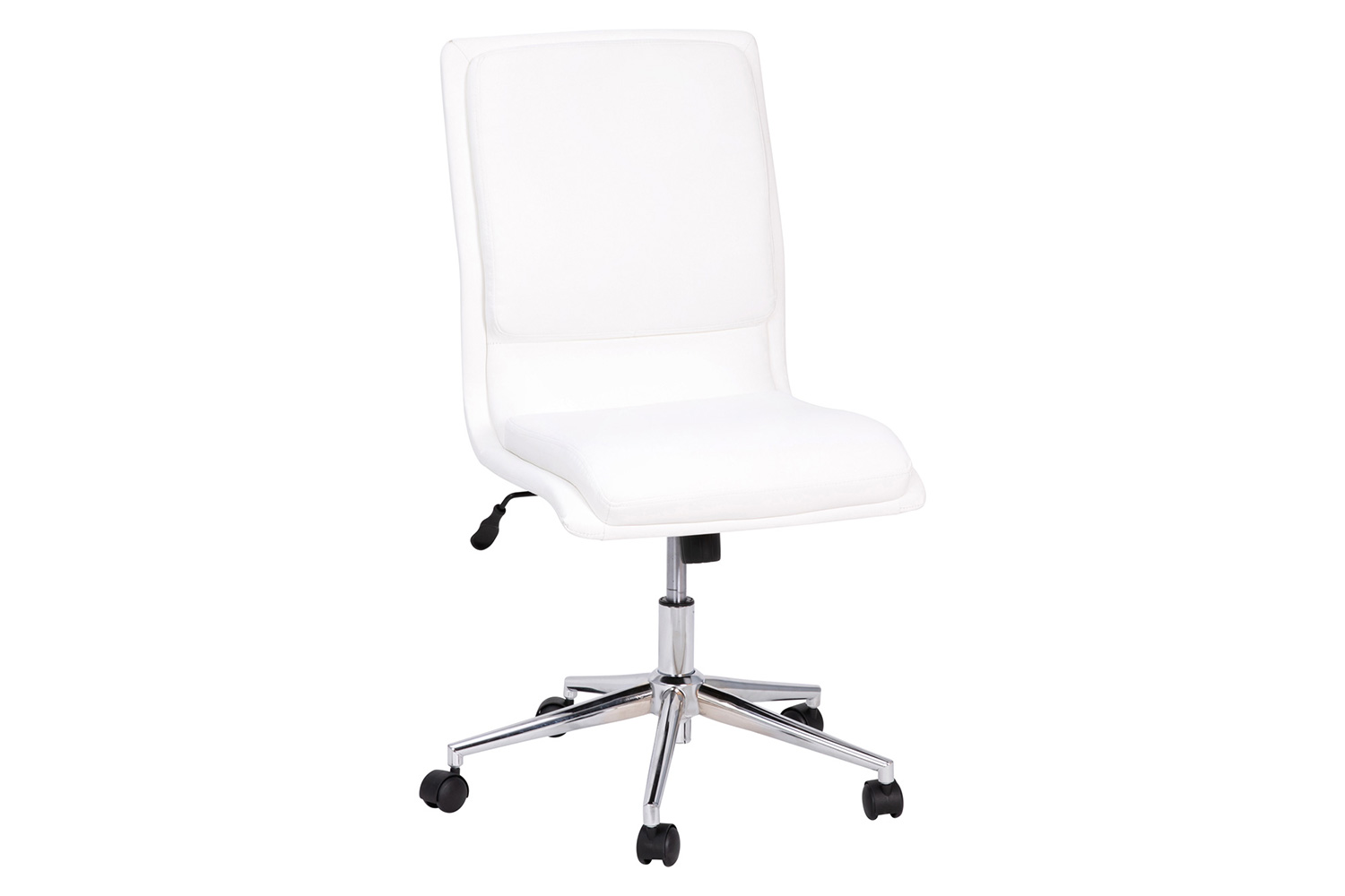 BLNK Madigan Mid-Back Armless Swivel Task Office Chair with and Adjustable Chrome Base - White