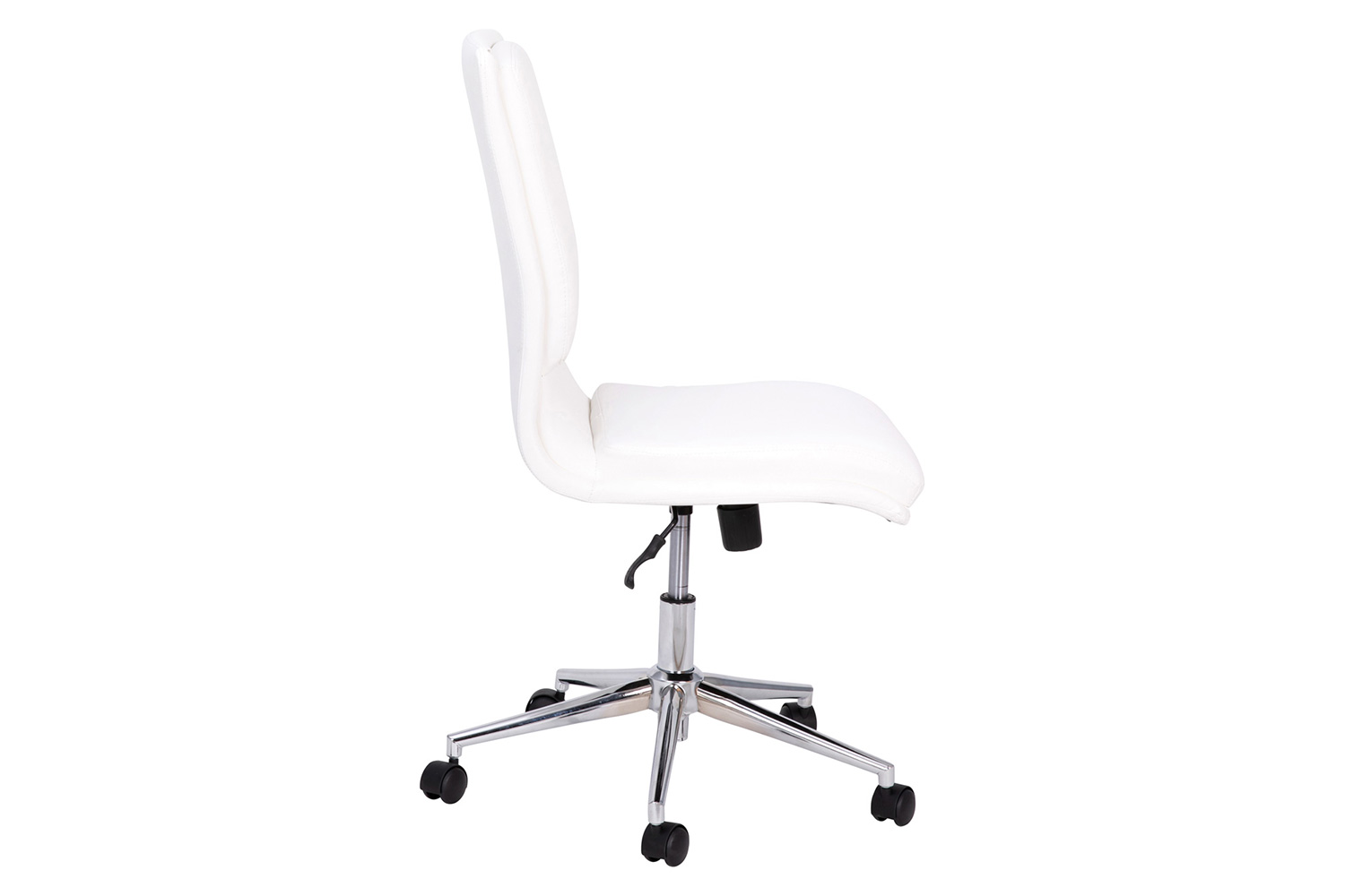 BLNK Madigan Mid-Back Armless Swivel Task Office Chair with and Adjustable Chrome Base - White