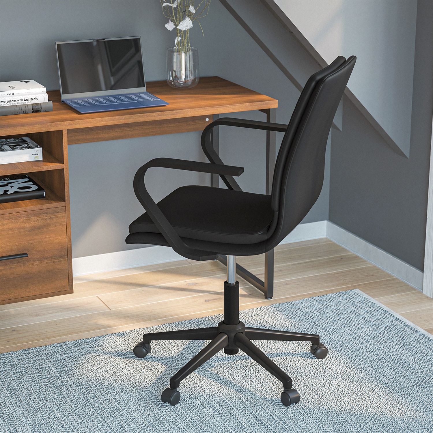 BLNK James Mid-Back Designer Executive Office Chair with Arms