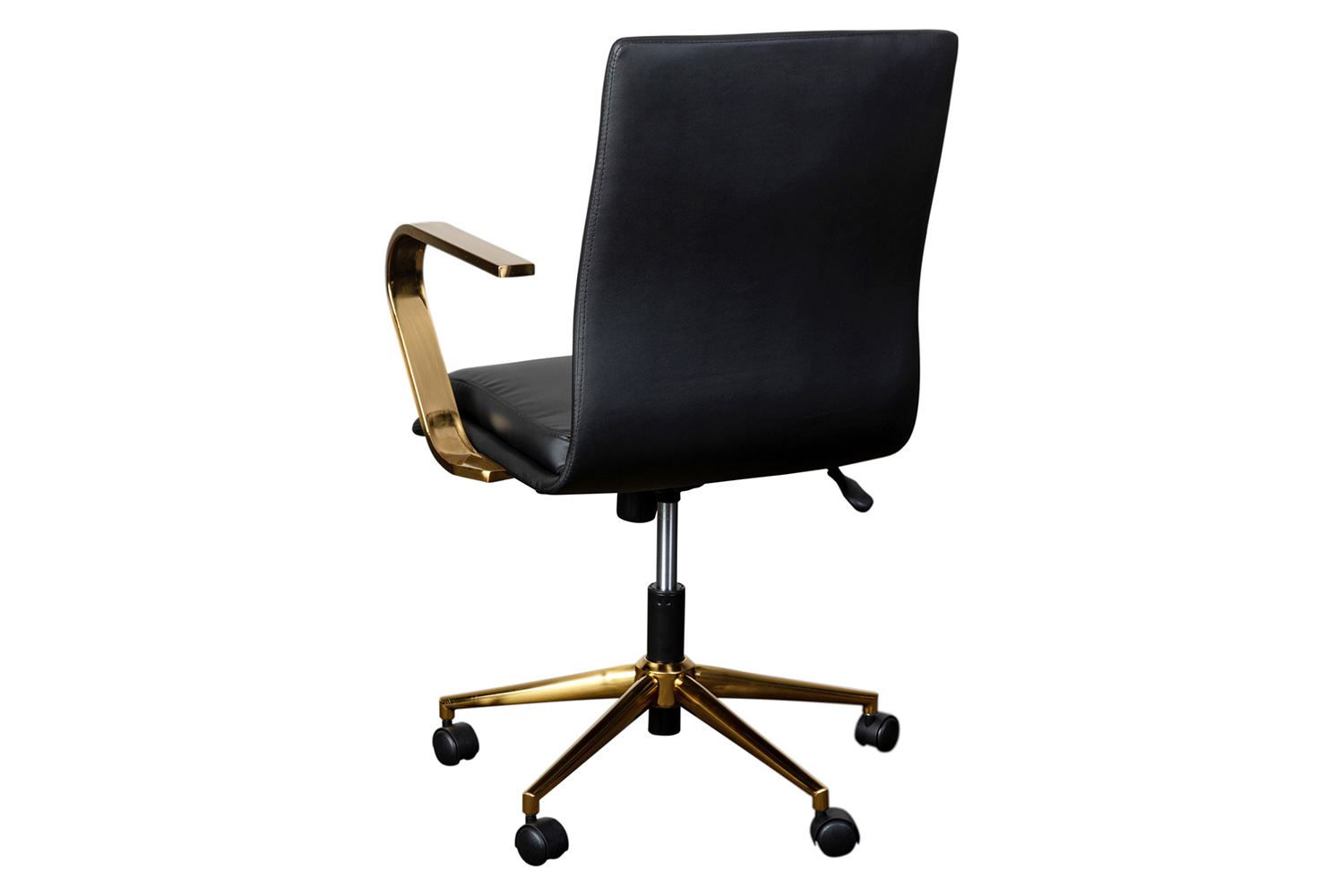 BLNK James Mid-Back Designer Executive Office Chair with Arms - Brushed Gold Frame