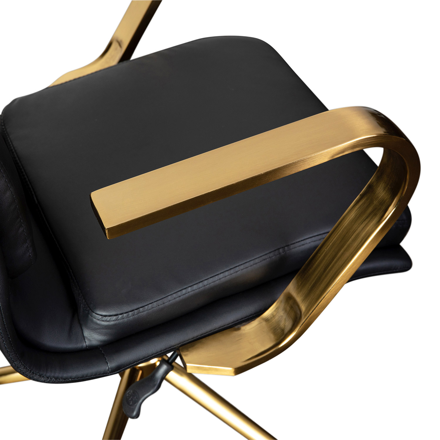 BLNK James Mid-Back Designer Executive Office Chair with Arms - Brushed Gold Frame