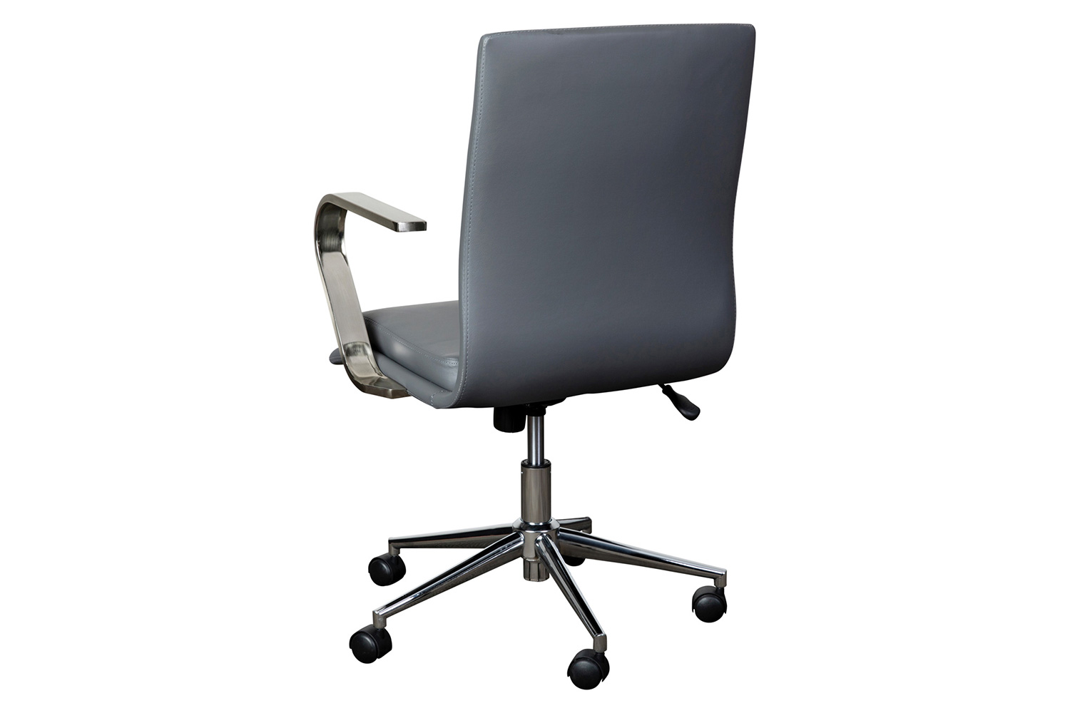 BLNK James Mid-Back Designer Executive Office Chair with Brushed Chrome Base and Arms - Gray