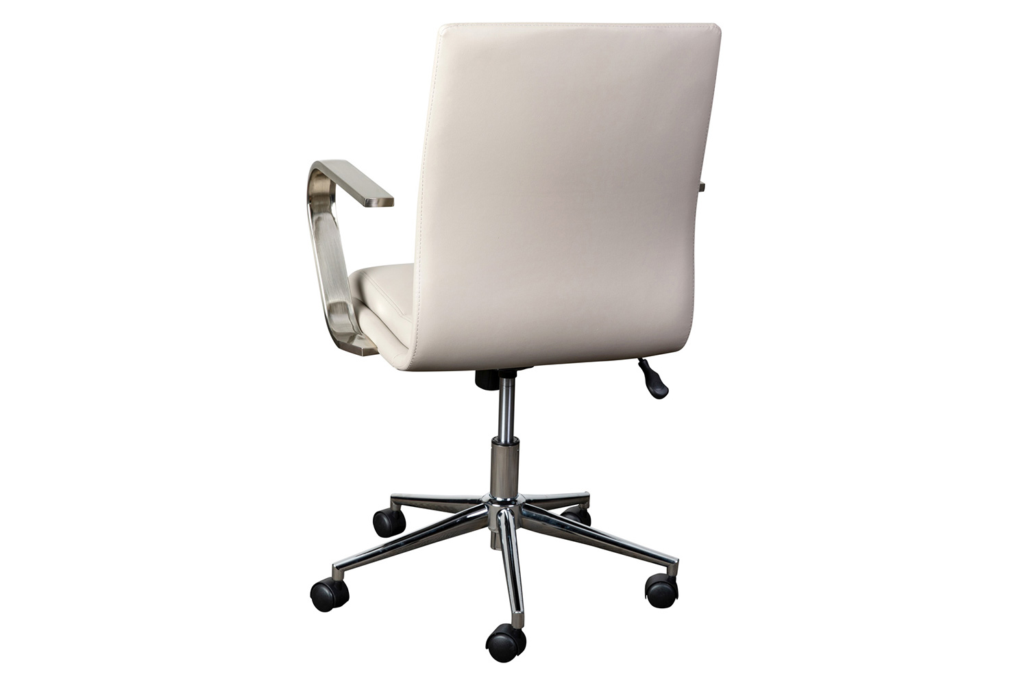 BLNK James Mid-Back Designer Executive Office Chair with Brushed Chrome Base and Arms - Taupe