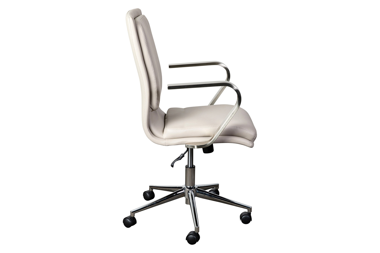 BLNK James Mid-Back Designer Executive Office Chair with Brushed Chrome Base and Arms - Taupe