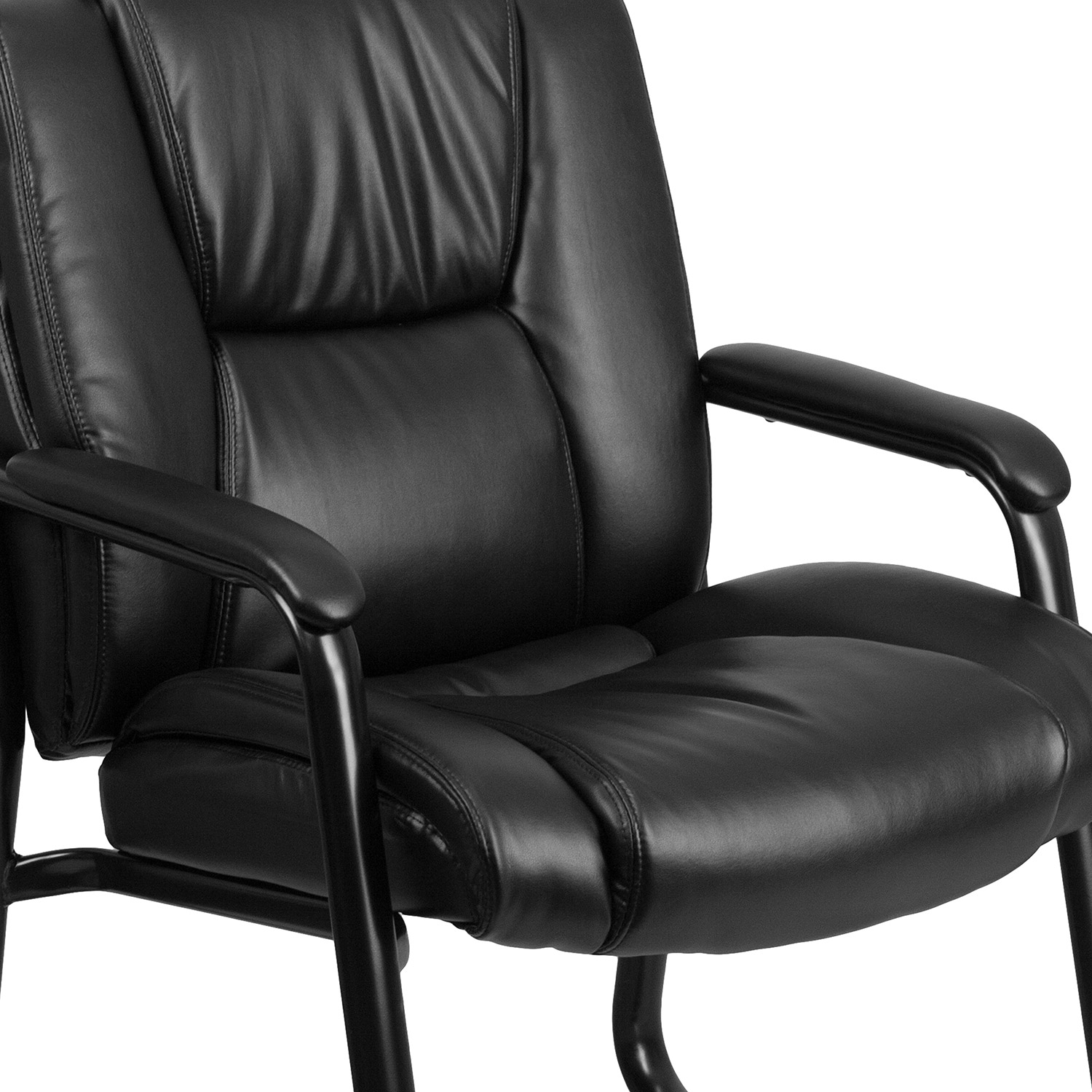 BLNK - Black LeatherSoft Side Reception Chairs