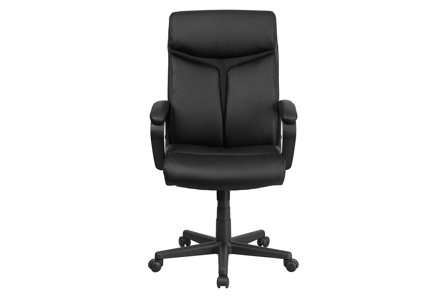 BLNK - Raya LeatherSoft High-Back Executive Swivel Office Chair with Slight Mesh Accent and Arms