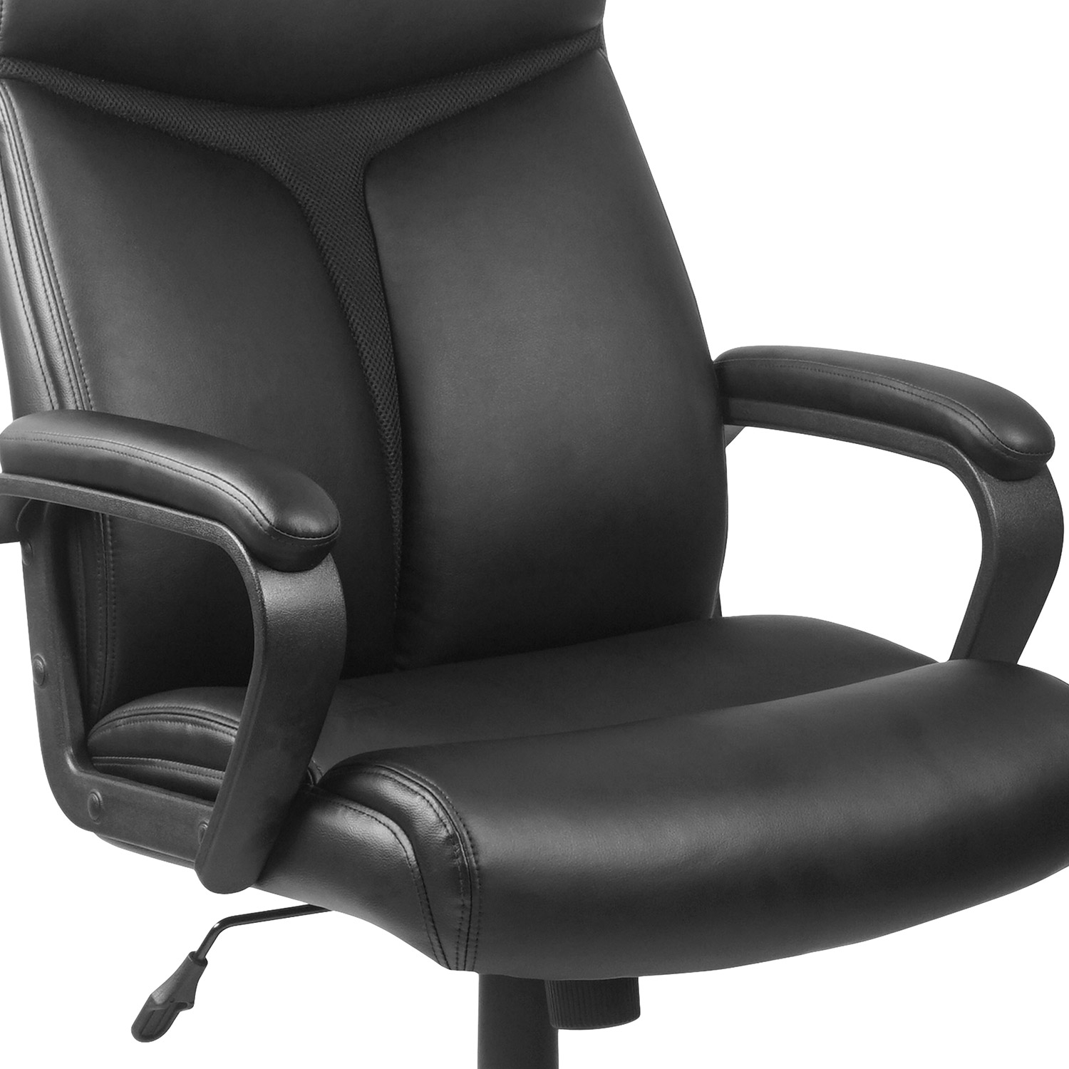 BLNK - Raya LeatherSoft High-Back Executive Swivel Office Chair with Slight Mesh Accent and Arms