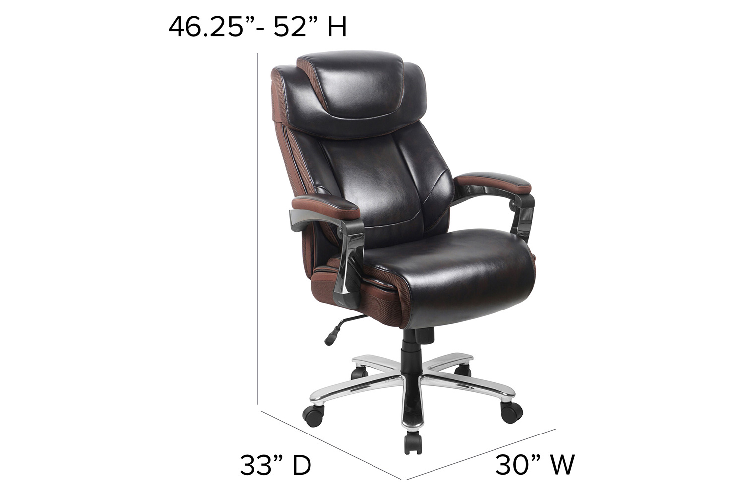 BLNK - LeatherSoft Executive Swivel Office Chair with Headrest and Wheels