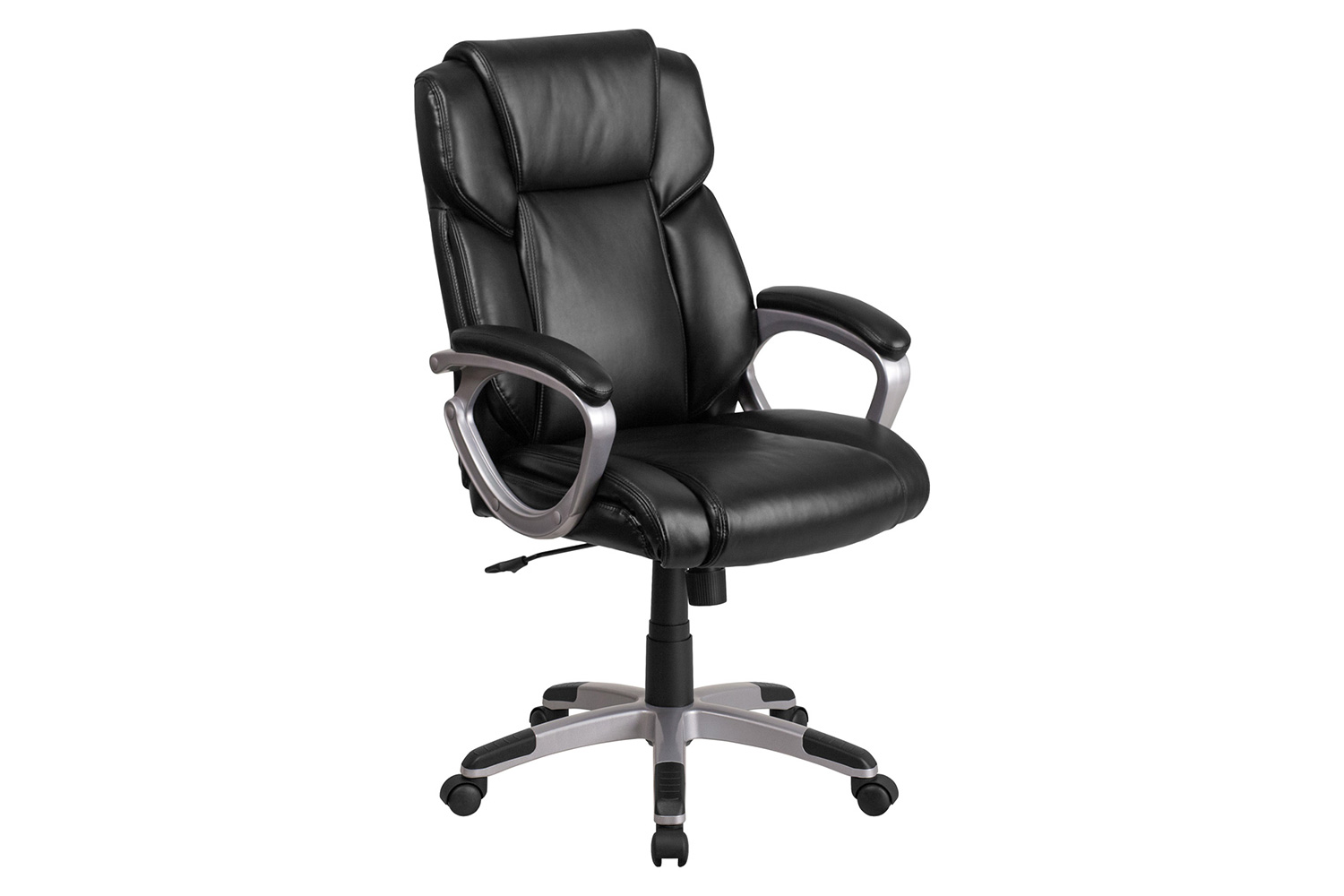 BLNK Carolyn LeatherSoft Mid-Back Executive Swivel Office Chair with Padded Arms