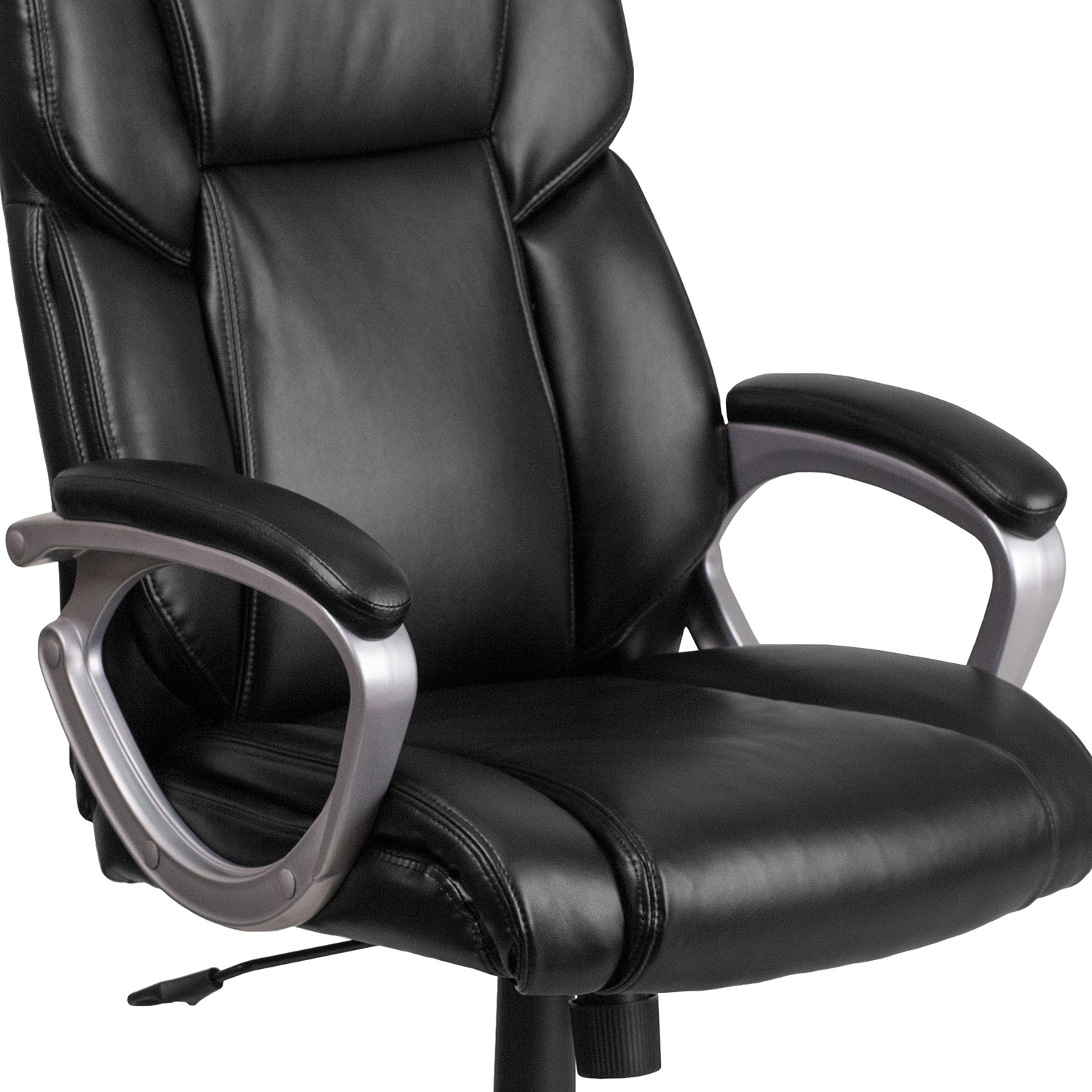 BLNK Carolyn LeatherSoft Mid-Back Executive Swivel Office Chair with Padded Arms - Black