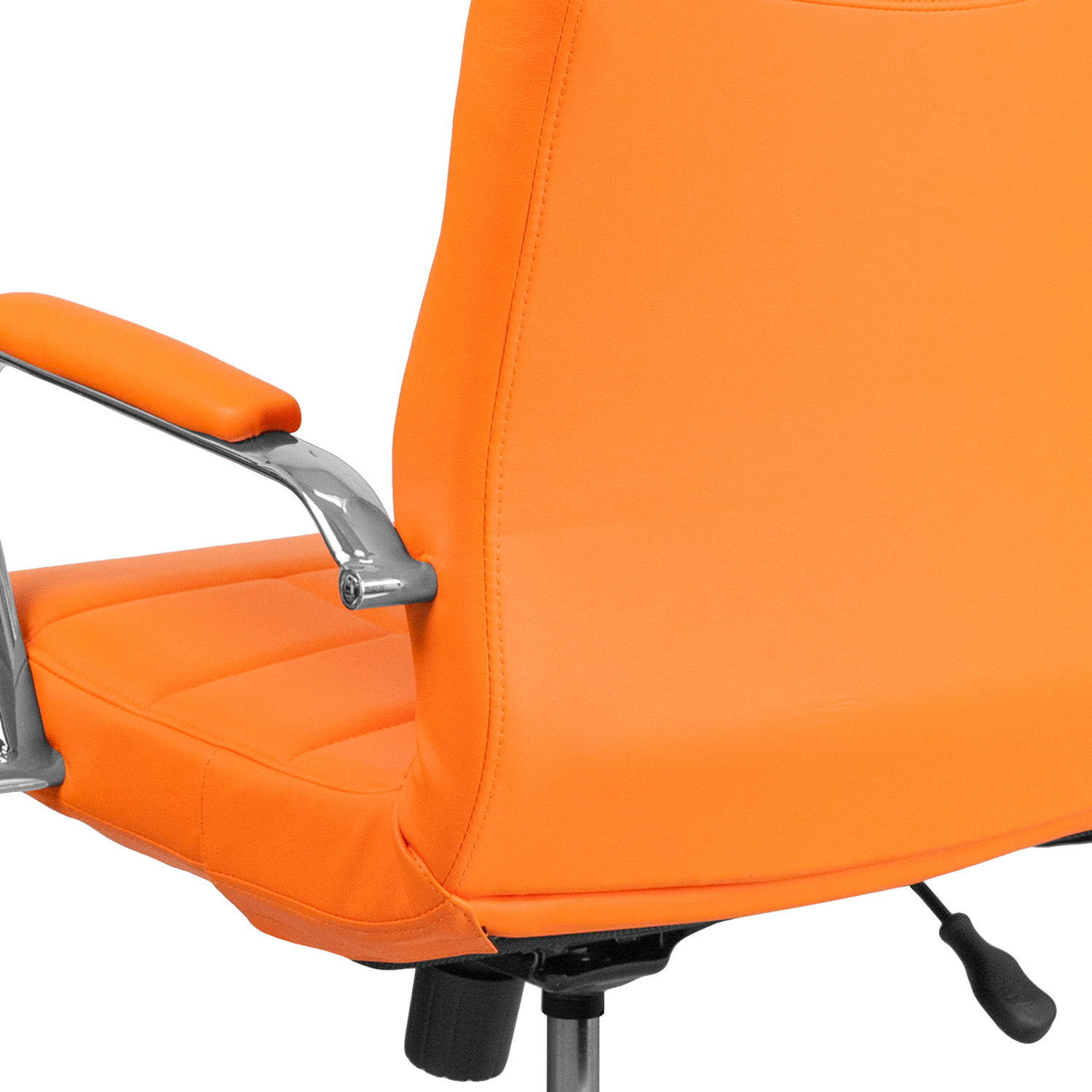 BLNK Vivian Vinyl Mid-Back Executive Swivel Office Chair with Chrome Base and Arms - Orange