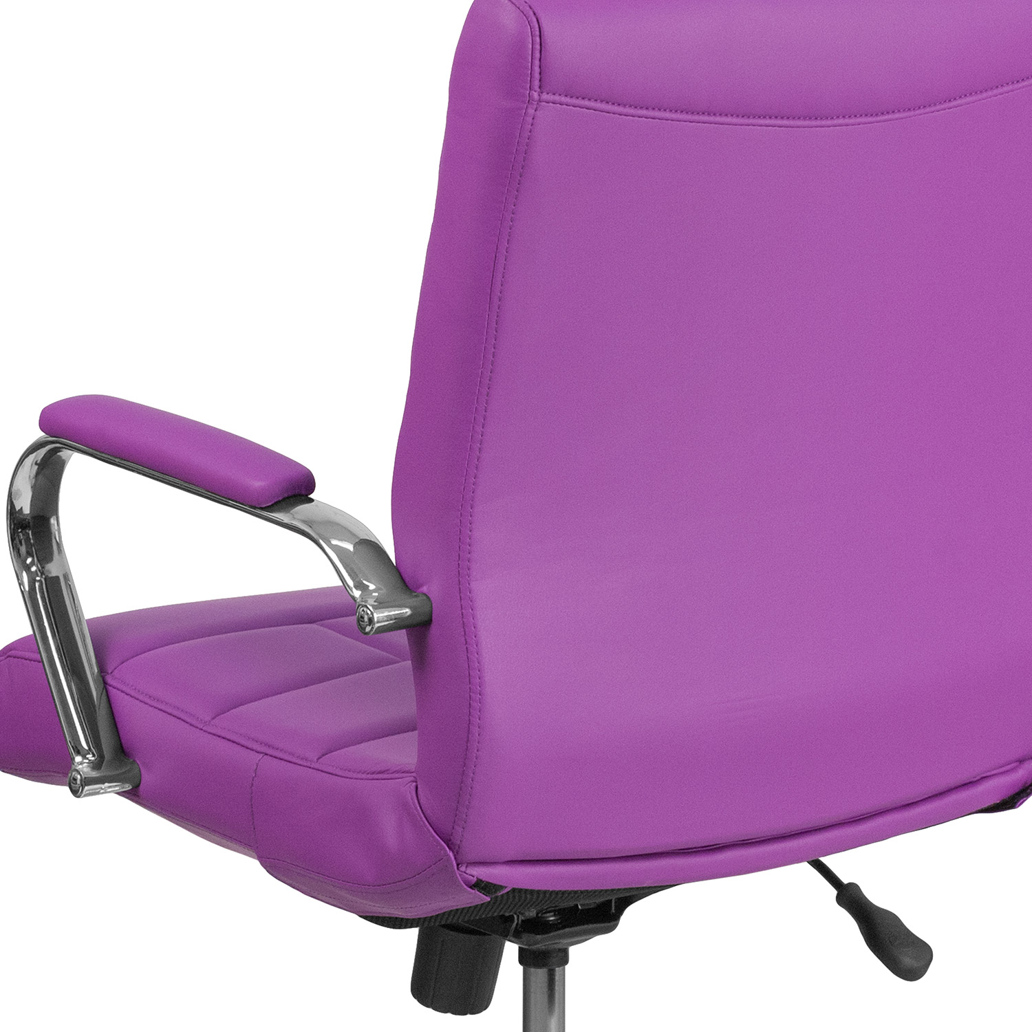 BLNK Vivian Vinyl Mid-Back Executive Swivel Office Chair with Chrome Base and Arms - Purple